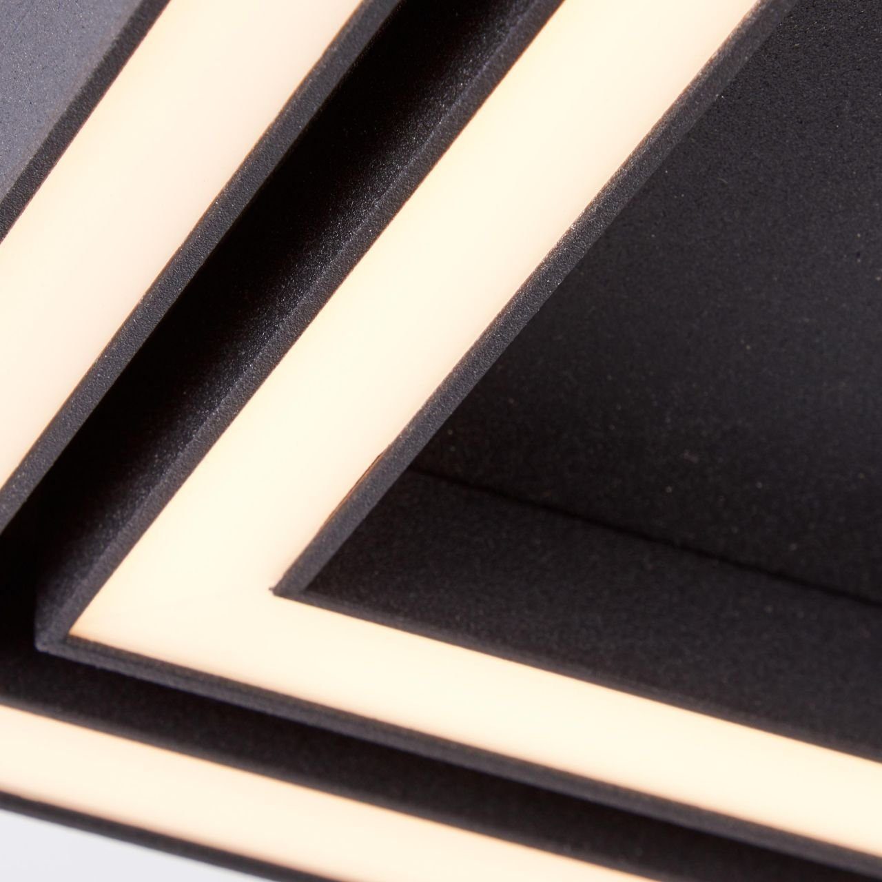 Brilliant Deckenleuchten Quon, Warmweiß, Lampe, Quon LED Wand- und Deckenleuchte 40x40cm schwarz, Metall/Kunsts