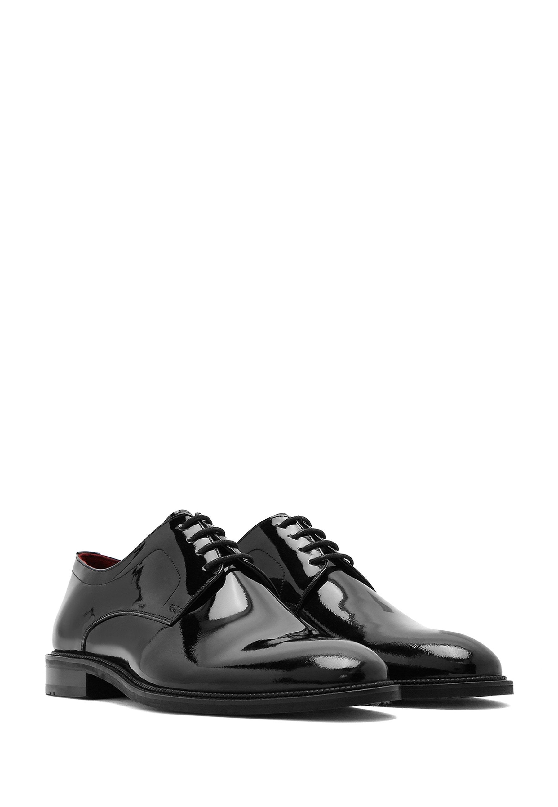 Derimod Lässige Schnürschuhe aus Lackleder Schnürschuh Lackleder, Lederfutter, Schnürverschluss, Elegantes Design