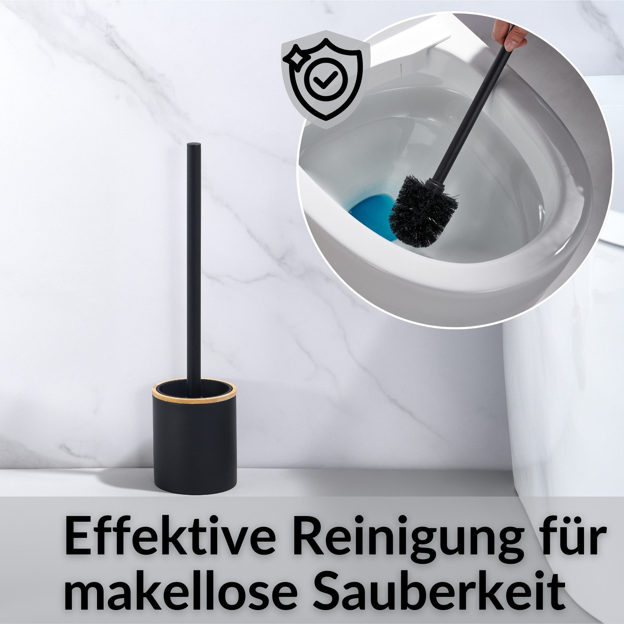 DEKAZIA WC-Reinigungsbürste Silikon Toilettenbürste Klobürste Klobesen WC-Bürste Klosettbürste, WC, Toilette, Badezimmer, Klo, (inklusive), 1 Silikonbürstenkopf, 1 klassischer Bürstenkopf