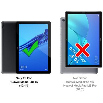 CoolGadget Tablet-Hülle Book Case Tablet Tasche Für Huawei MediaPad T5 25,7 cm (10,1 Zoll), Hülle Klapphülle Cover Huawei MediaPad T5 Schutzhülle