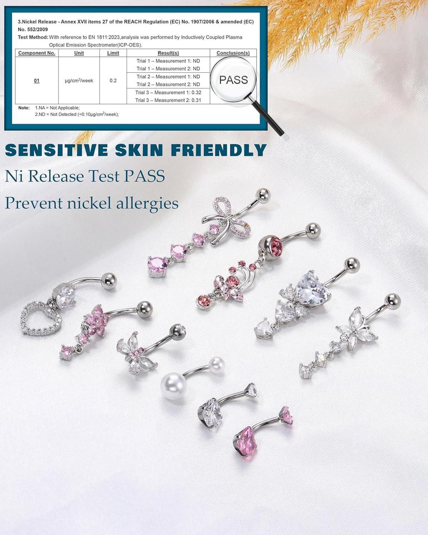 YADOCA Bauchnabelpiercing-Set 10Pcs 14G Bauchnabelpiercing Damen günstig online kaufen