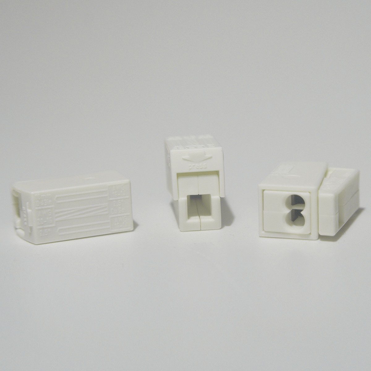 WAGO Lüsterklemme 100 Stk WAGO Duo-Leuchtenklemme 2x 1,0-2,5mm² weiß