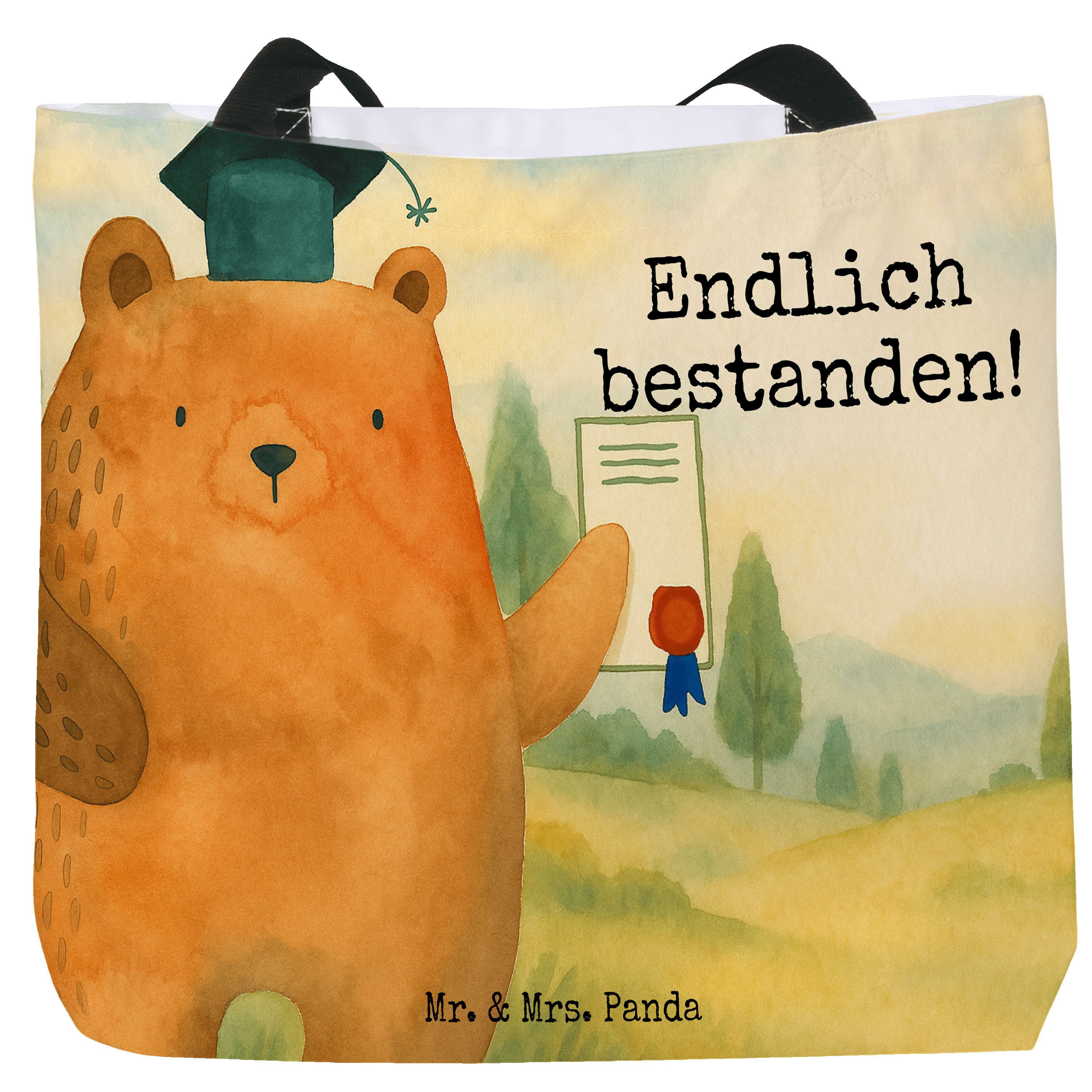 Shopper Bär Prüfung Design, Schultasche, Weiß, Zeugnis, Teddy, Reisetasche, A