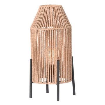 famlights Tischleuchte, Tischleuchte Hjördis in Braun aus Jute E27, keine Angabe, Leuchtmittel enthalten: Nein, warmweiss, Tischlampe, Nachttischlampe, Tischleuchte