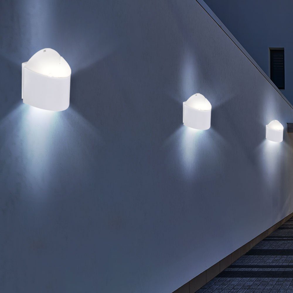 etc-shop Außen-Wandleuchte, LED-Leuchtmittel fest Außenleuchte Wandleuchte Wandlampe Warmweiß, verbaut, Hauswandlampe