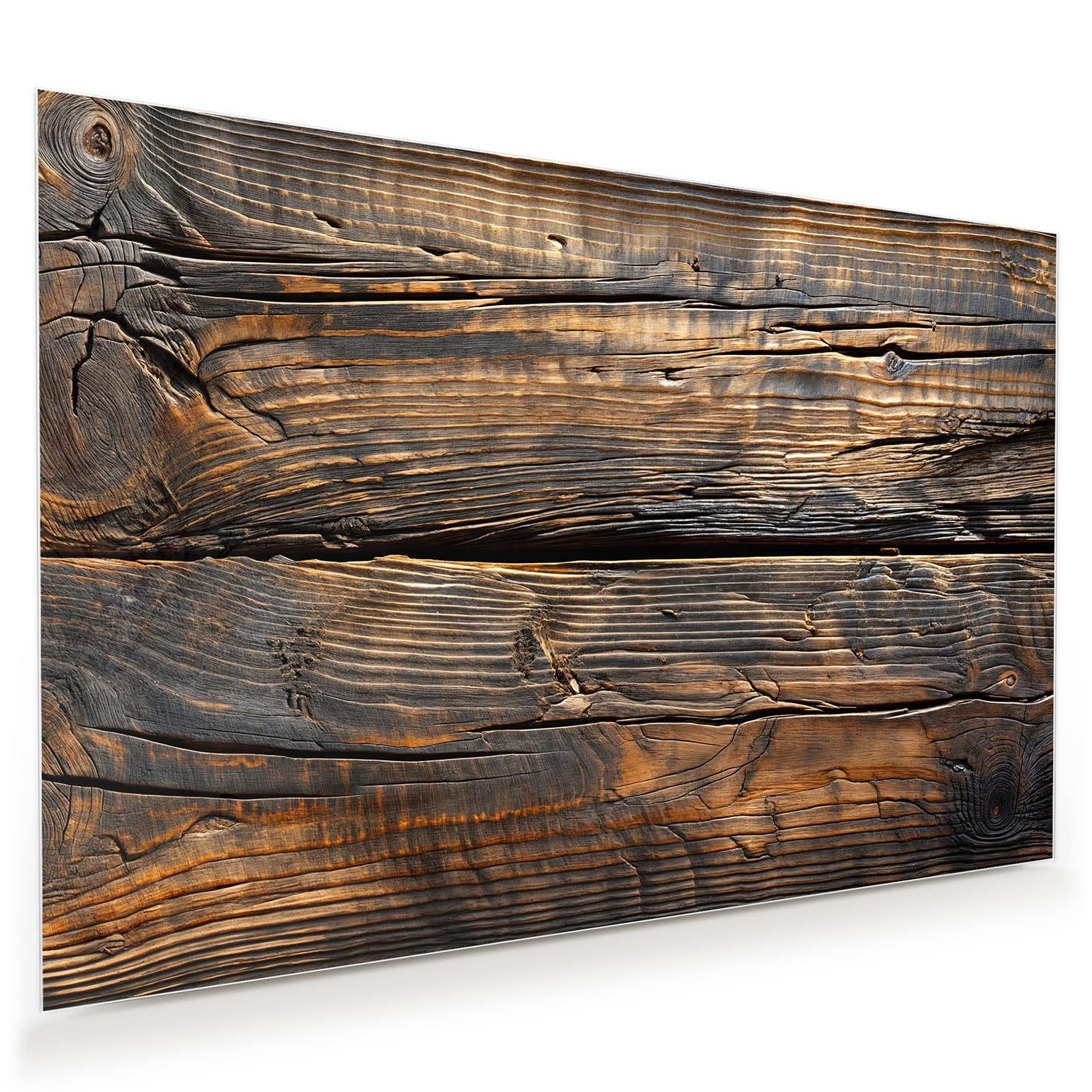 Primedeco Glasbild Wandbild Holztextur Altholz mit Aufhängung, Holz (21 verschiedene Größen, 1 St), Elegante Aufhängung