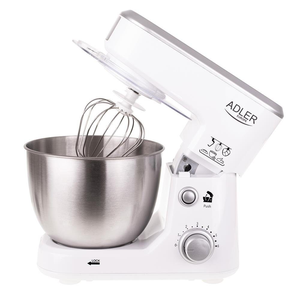 Adler Küchenmaschine, 1000 Watt, 4 Liter Schüssel, Rührmaschine, Knetmaschine, Schwenkkopf