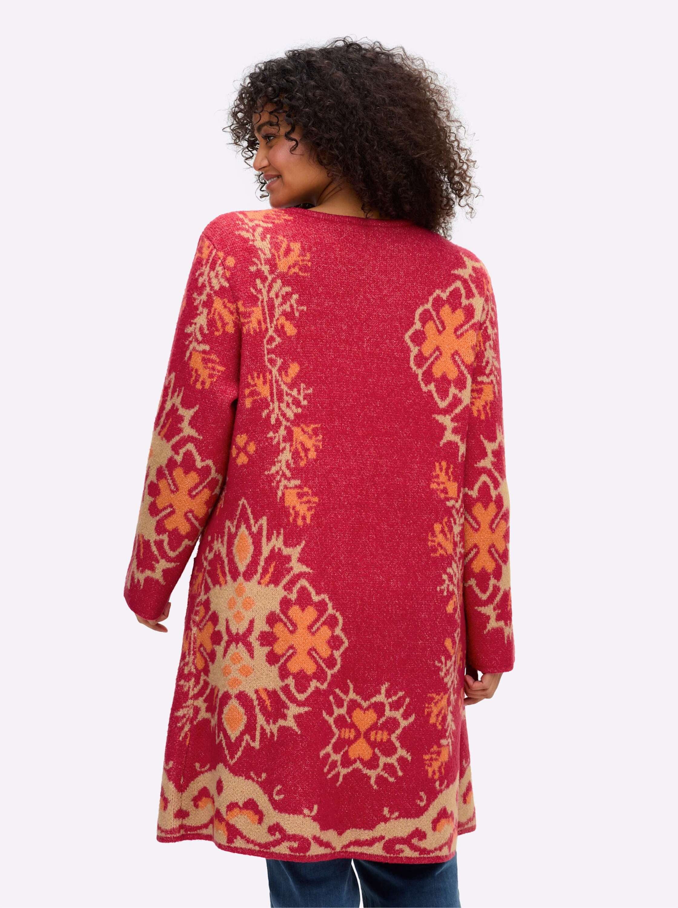 sheego by Joe Browns Strickjacke Strickmantel Langarm Jacquard