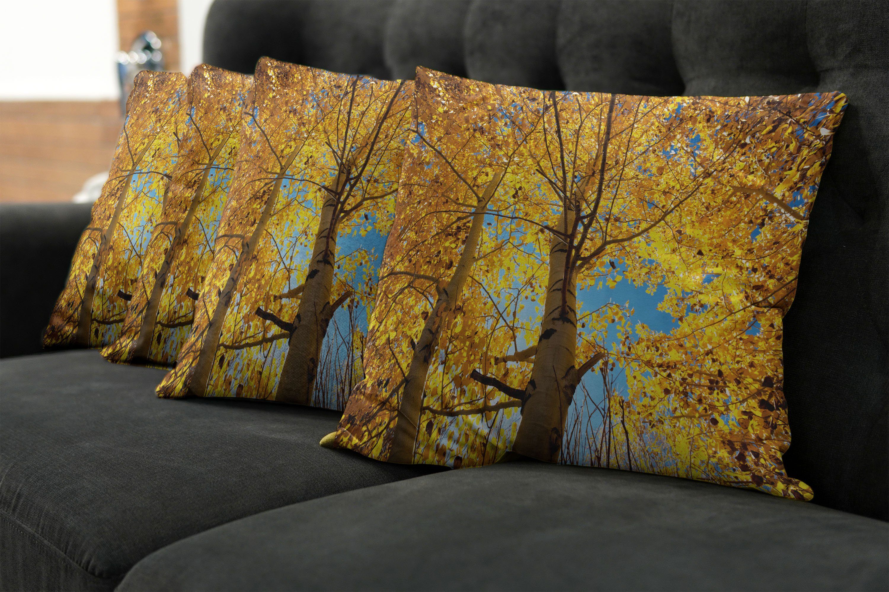 im Herbst Kissenbezüge Modern Wald Doppelseitiger Stück), Blatt Digitaldruck, Abakuhaus (4 Bäume Natur Accent