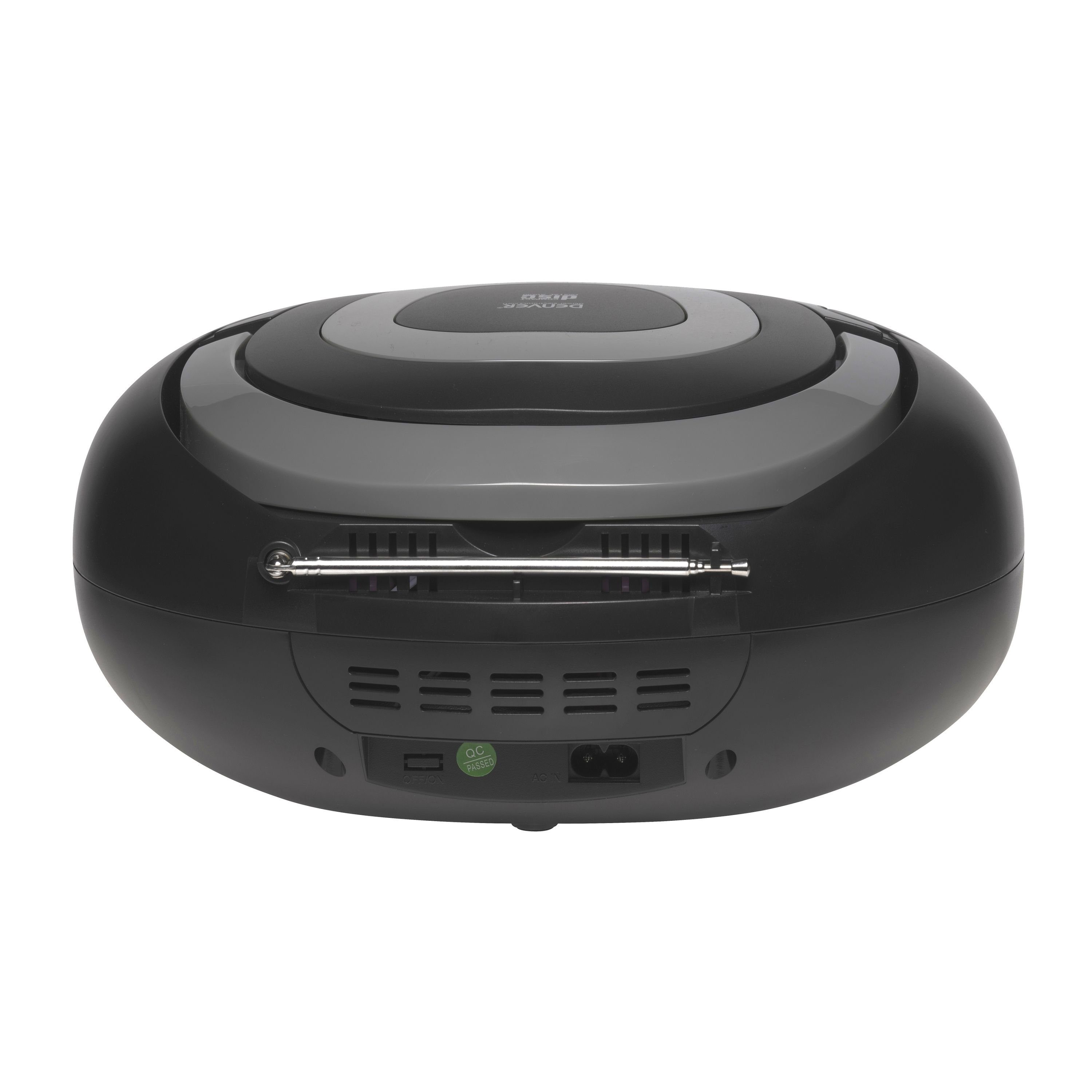 Bluetooth, TCL-212BT GREY Boombox und Partylicht) AUX-IN, Radio, LED (UKW USB, Kopfhörerausgang Grau Denver
