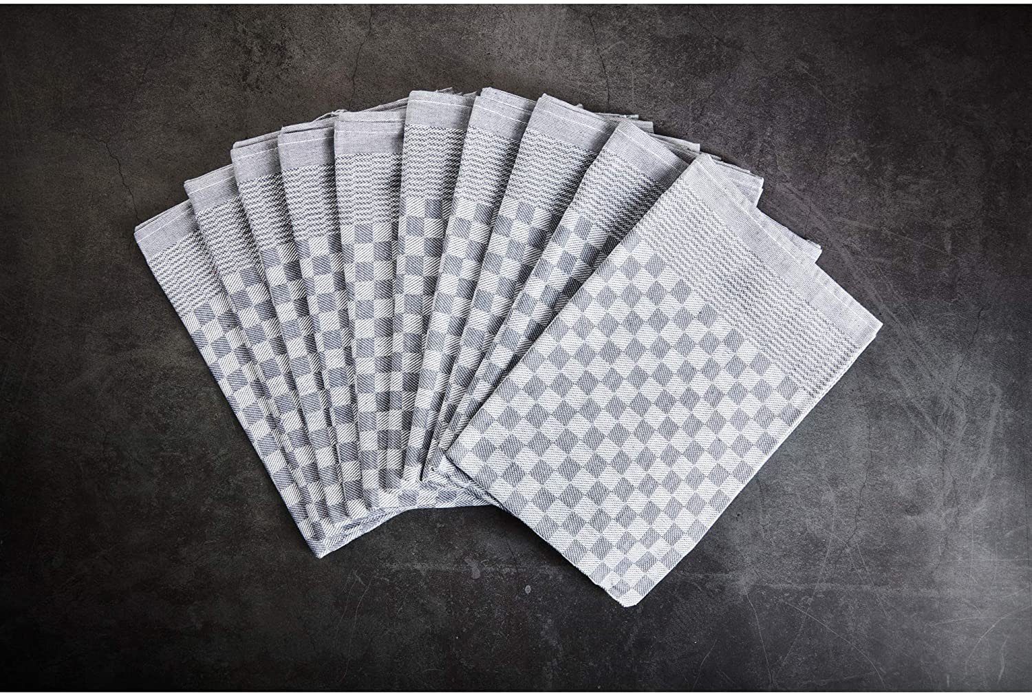 Hometex Premium Textiles Geschirrtuch Trockentuch, Profi-Küchentücher , (10er Set Geschirrtuch Grubentuch, 100% Baumwolle Zwirn, Sehr saugfähig - Premium Qualität)