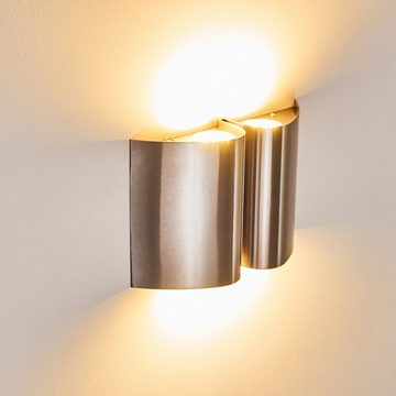 hofstein Außen-Wandleuchte »Turchi« LED Außenwandlampe aus Edelstahl, 3000 Kelvin, Gartenbeleuchtung 4x2, 5 Watt, 720 Lumen, Up&Down-Effekt, IP44