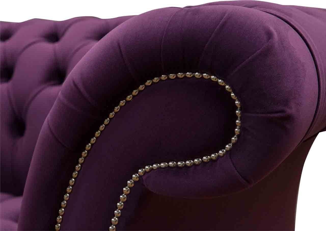 Sofa Textil, In Couch Made 3 Lila Chesterfield Sitzer Designer JVmoebel Sofa Europe Chesterfield