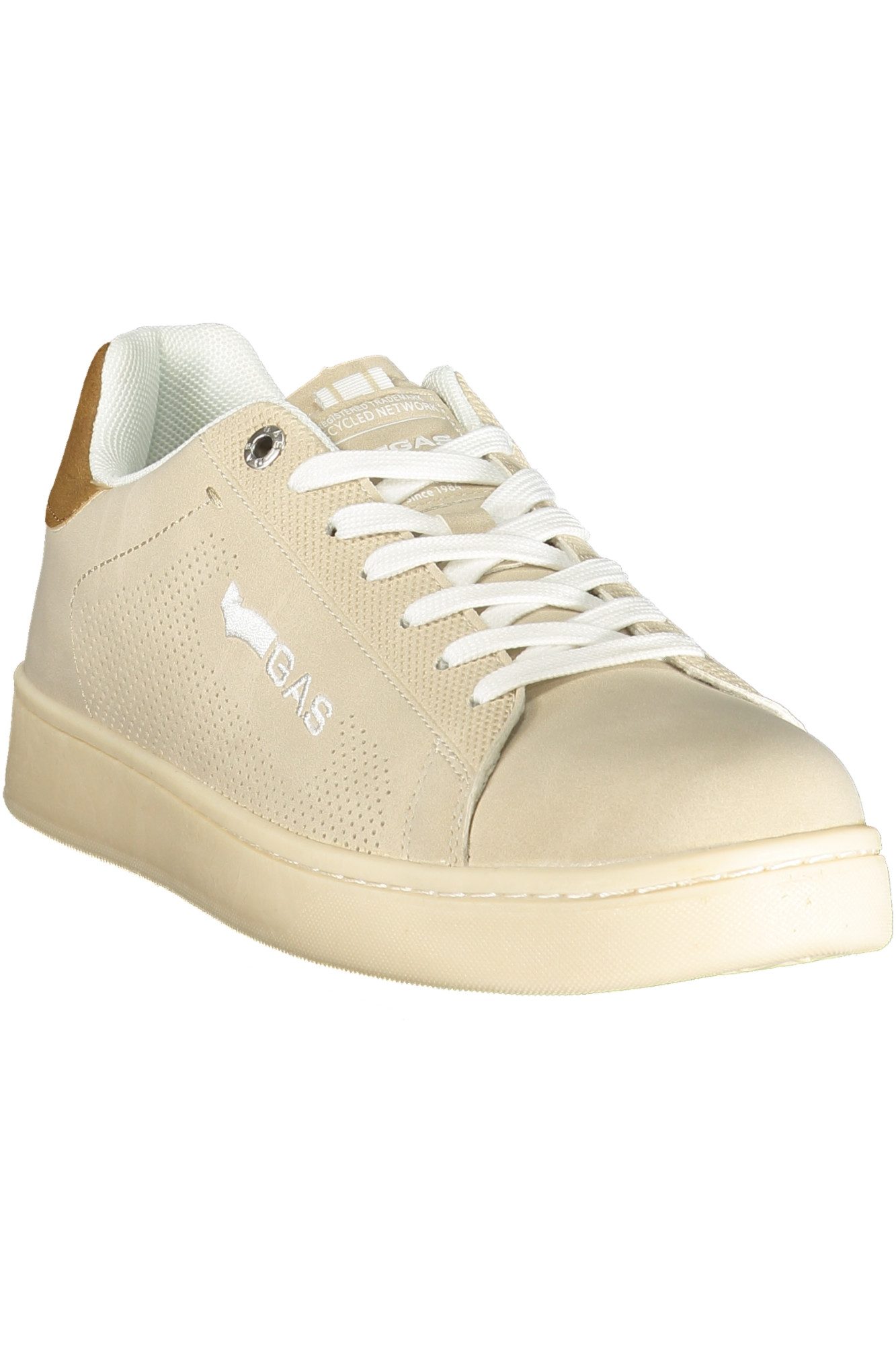 GAS Sneaker Eleganter Herrensportschuh Beige mit Kontrast und