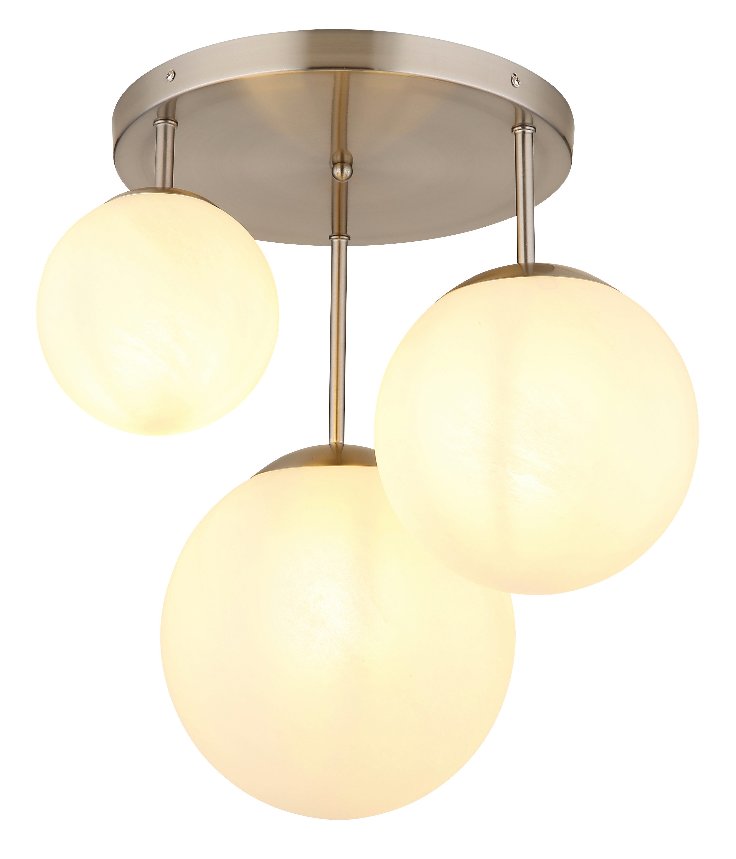 NOWA Deckenleuchte KOP, ohne Leuchtmittel, Deckenlampe, Glaskugel opal, alabaster Optik, Wohnzimmer, Esszimmer