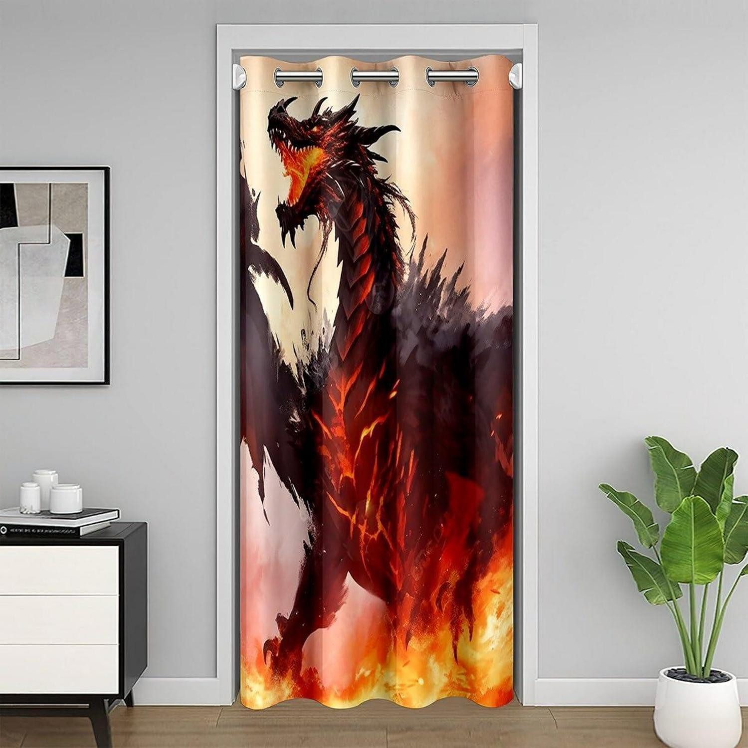 LuxusKollektion Türvorhang Drachen Türvorhang Gelb 86x203cm (1 St)