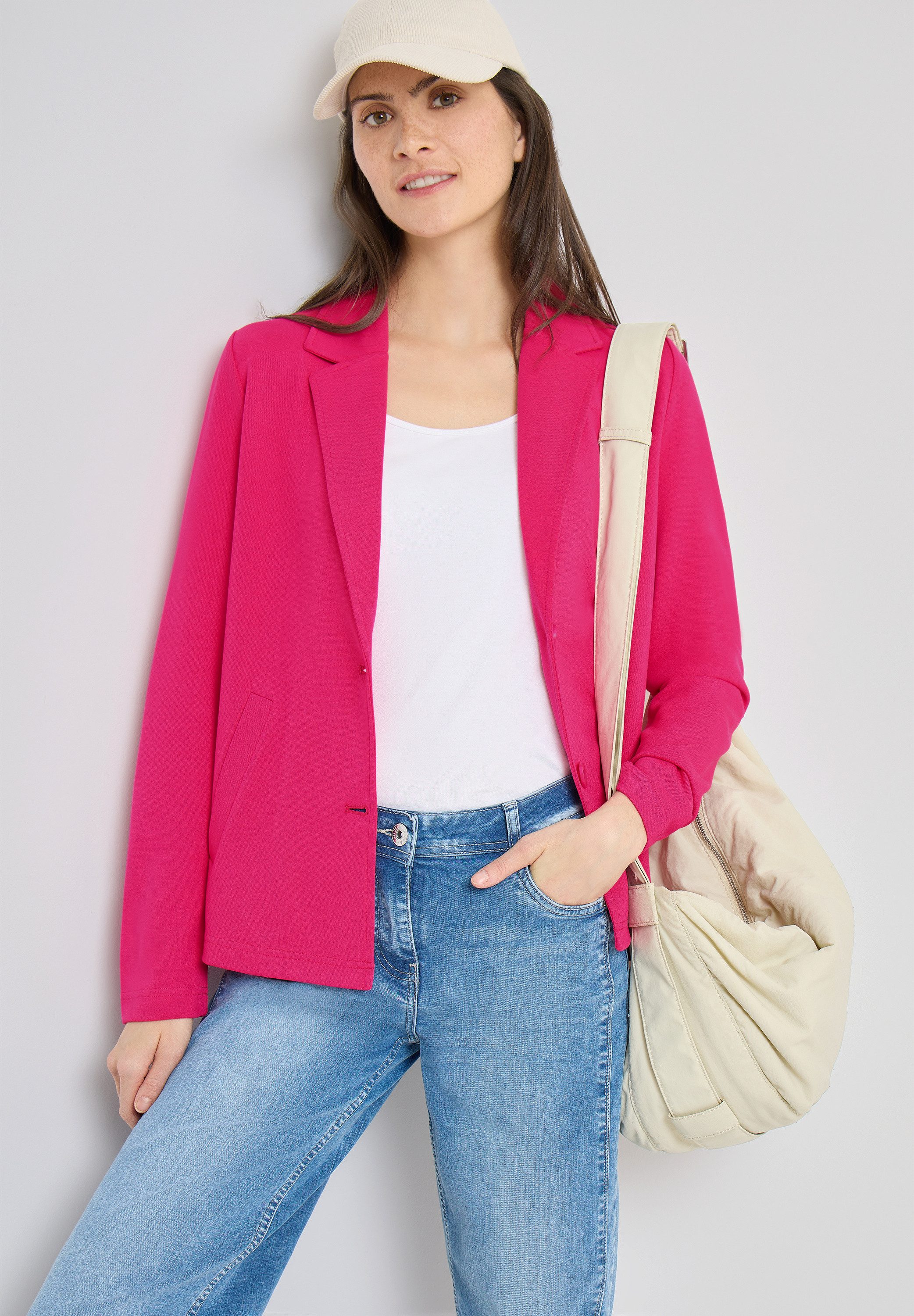 CECIL Sweatblazer mit Knopfverschluss und Viskose günstig online kaufen
