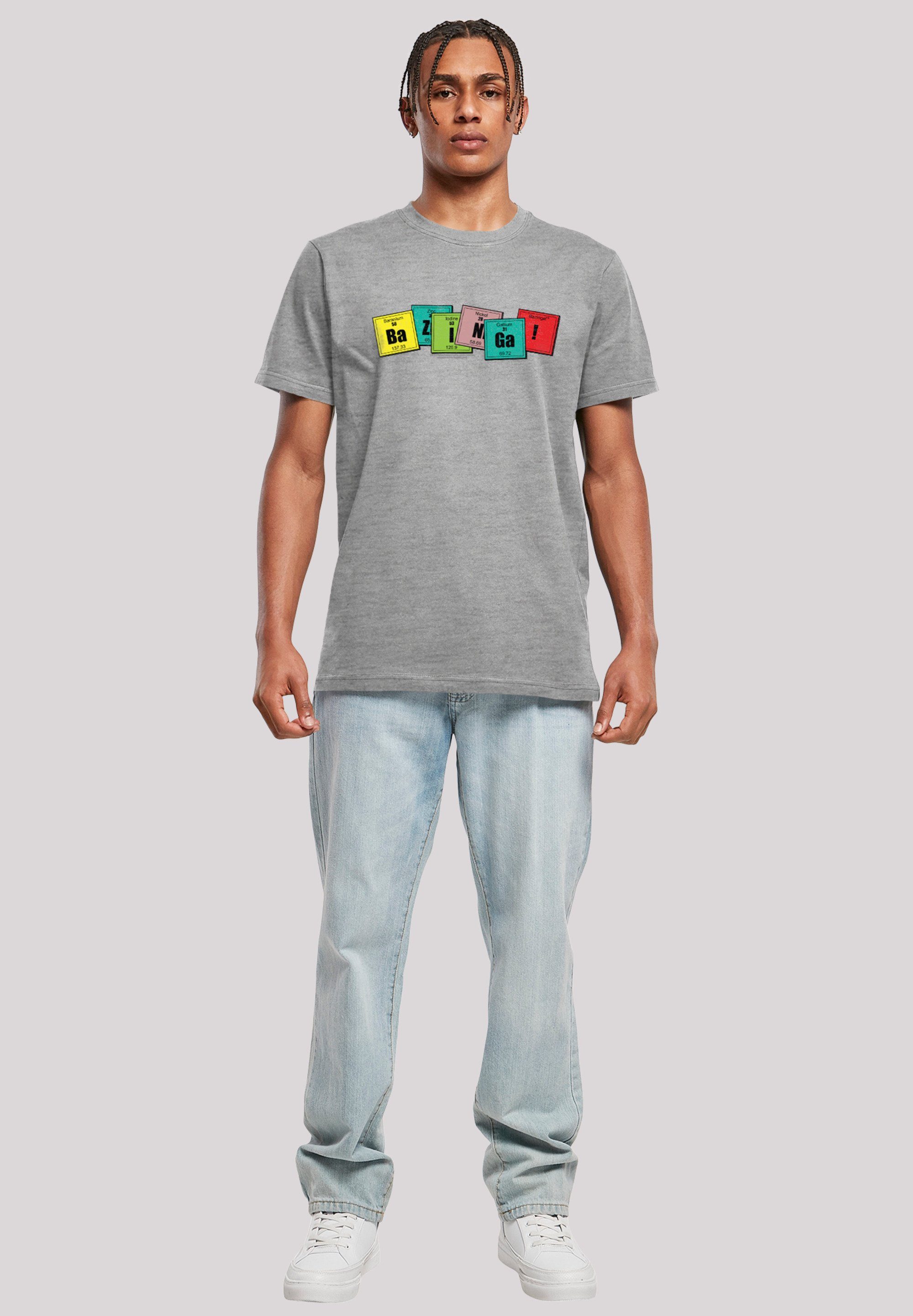 F4NT4STIC Big T-Shirt Herren,Premium heather Theory Bang Bazinga grey Merch,Regular-Fit,Basic,Bedruckt