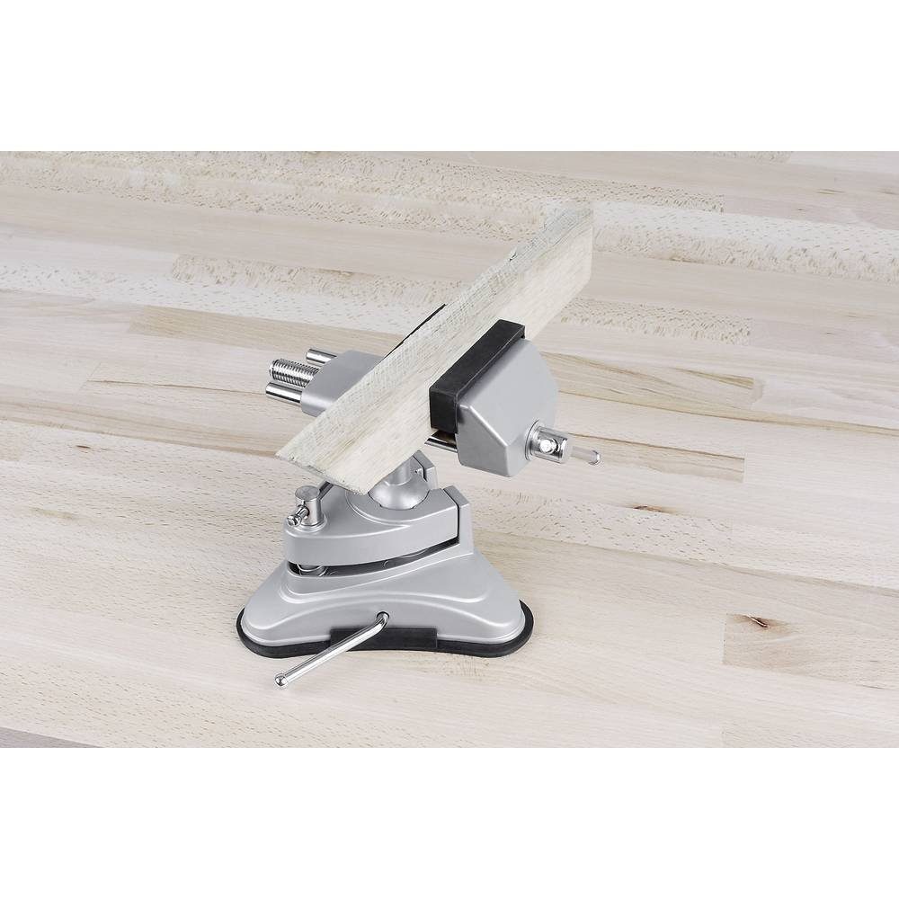 Basetech Schraubstock Feinmechaniker Schraubstock mit Vakkuum Standfuß 1553063