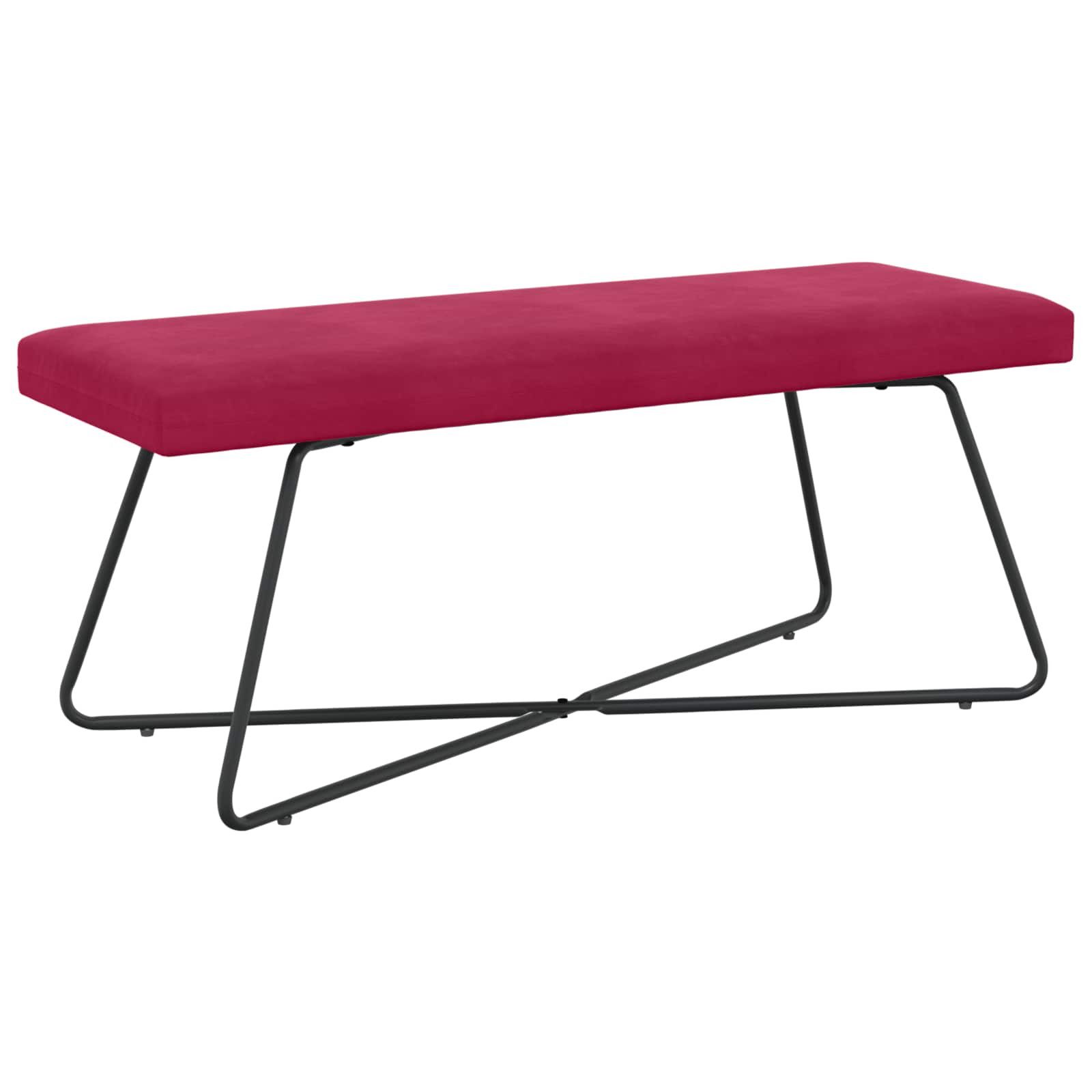 vidaXL Sitzbank Bank Weinrot 110 x 40 x 45 cm Samt (1-St)