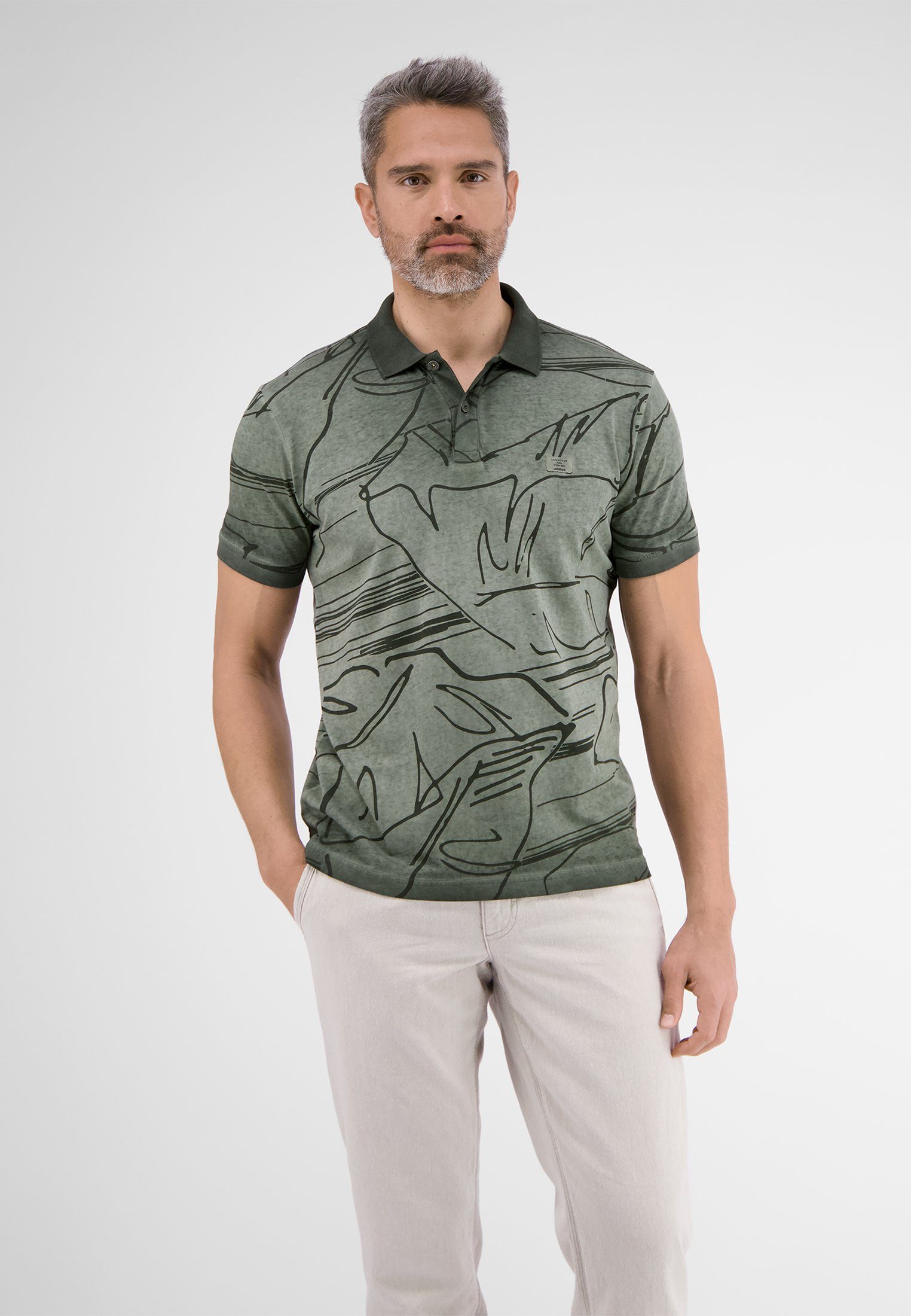 LERROS Poloshirt LERROS Poloshirt *Floral Lines*