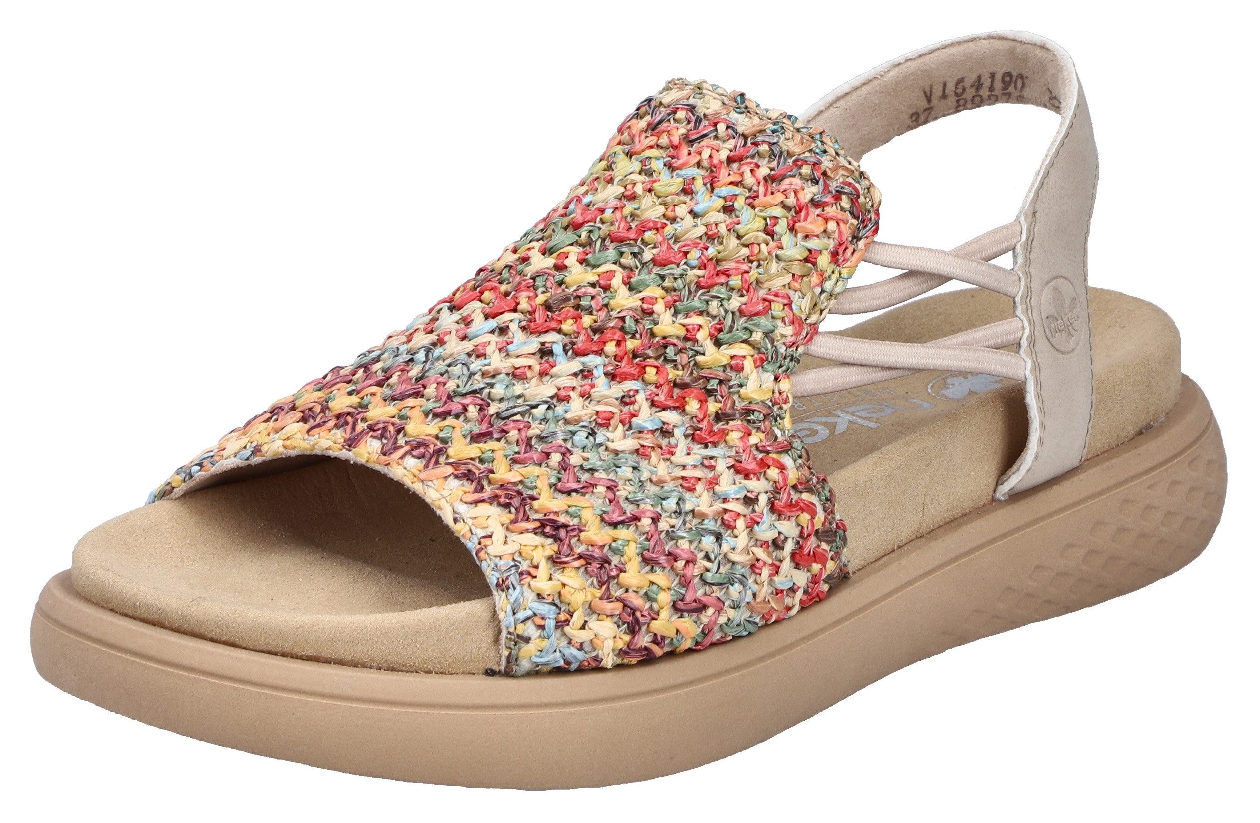 Rieker Plateausandale Sommerschuh, Schlupfschuh, Urlaubschuh mit seitlichen Gummizügen