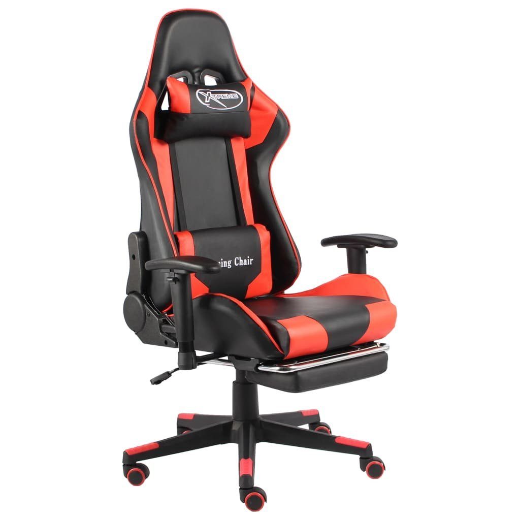 furnicato Gaming-Stuhl mit Fußstütze Drehbar Rot PVC (1 St)