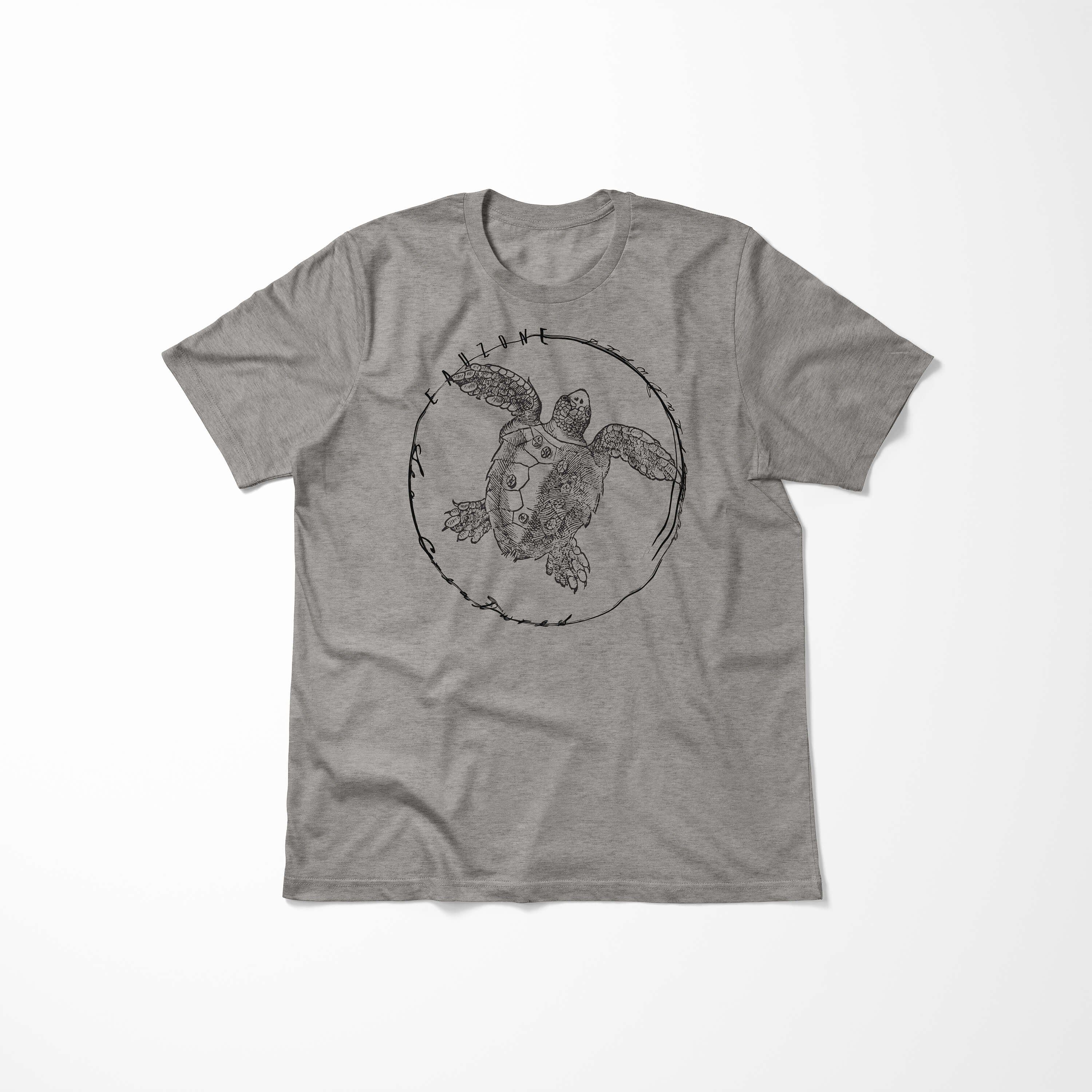 Sea Creatures, sportlicher / Sea Struktur und Serie: Schnitt 099 Ash Sinus T-Shirt T-Shirt feine Fische Art Tiefsee -