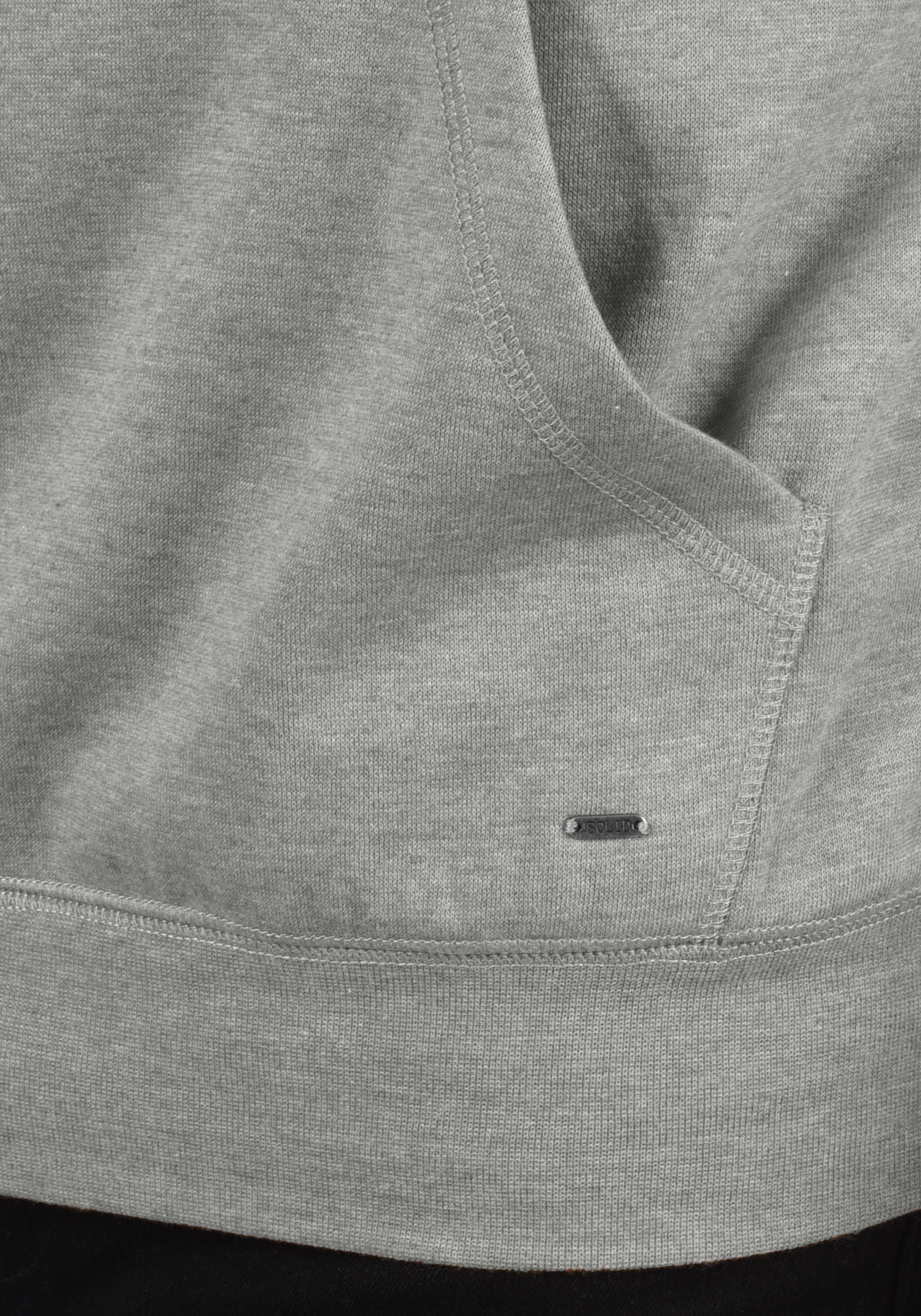 Solid Hoodie SDBert Kapuzensweatshirt Light mit Melange Grey (8242) Kängurutasche