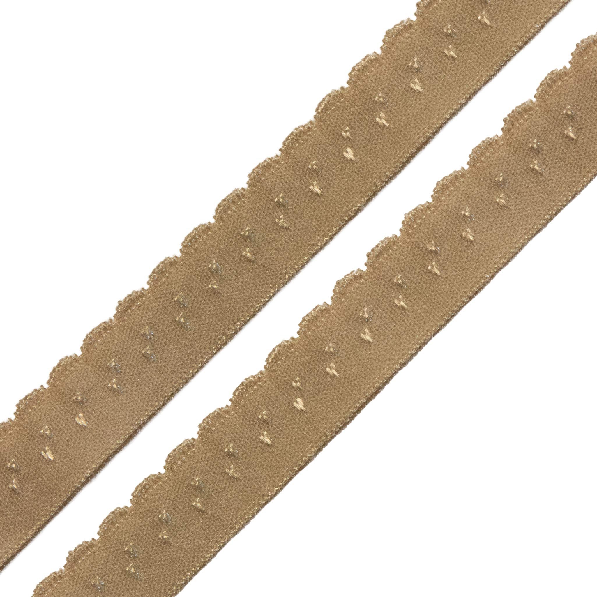 maDDma Bastelband Wäschegummi Faltgummi Ziergummi 12mm Faltgummi ab 1m Einfassband, beige