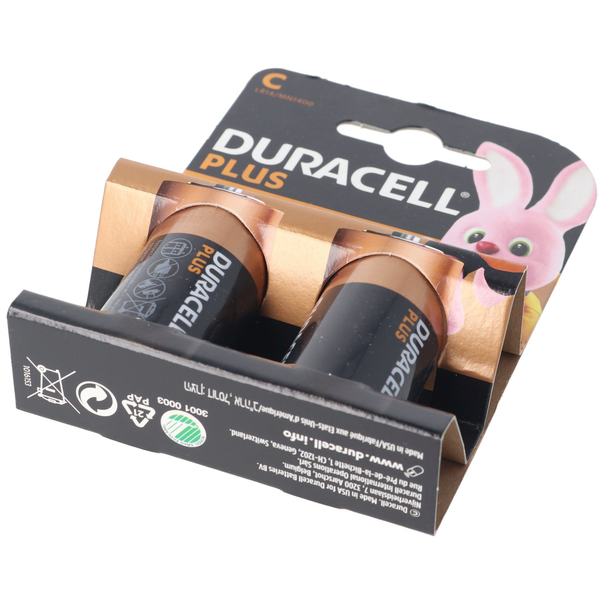 Duracell DURACELL Plus Baby/C/LR14 2er Pack Batterie, (1,5 V)