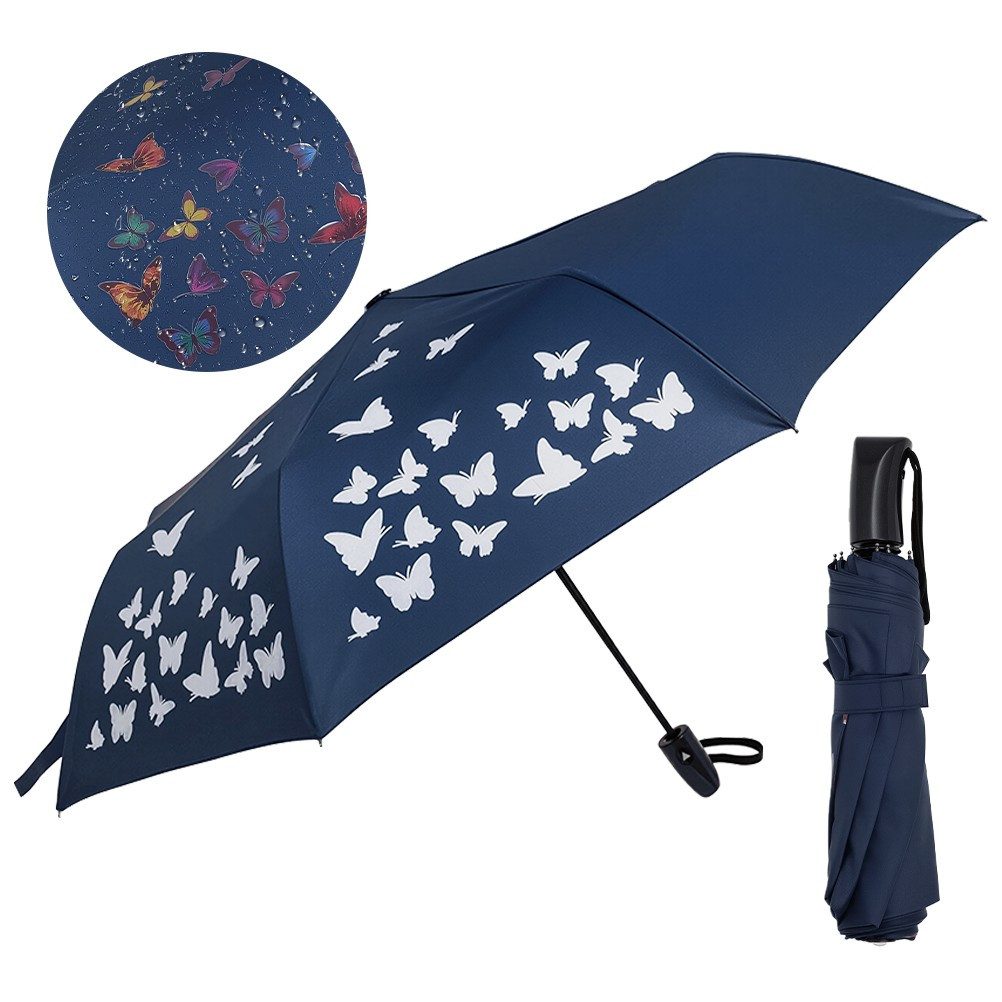Esun Taschenregenschirm Regenschirm, Umbrella Schirm mit Farbwechsel Regen Taschenschirm, Sonnenschirm, Schirm Klein, Taschenschirm Faltbar