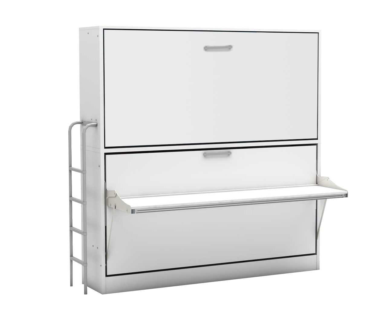 Multimo Klappbett Multimo SMART Etagenbett mit Schreibtisch / Kinderbett / Klappbett horizontal klappbar