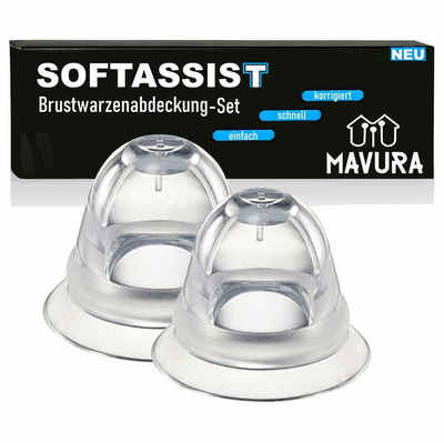 MAVURA BH-Stilleinlagen SOFTASSIST Premium Brustwarzenformer Stillhelfer Stillhilfe Hilfe, Schlupfwarzen Korrektur Selbsthaftend Hautfreundlich [2er Set]