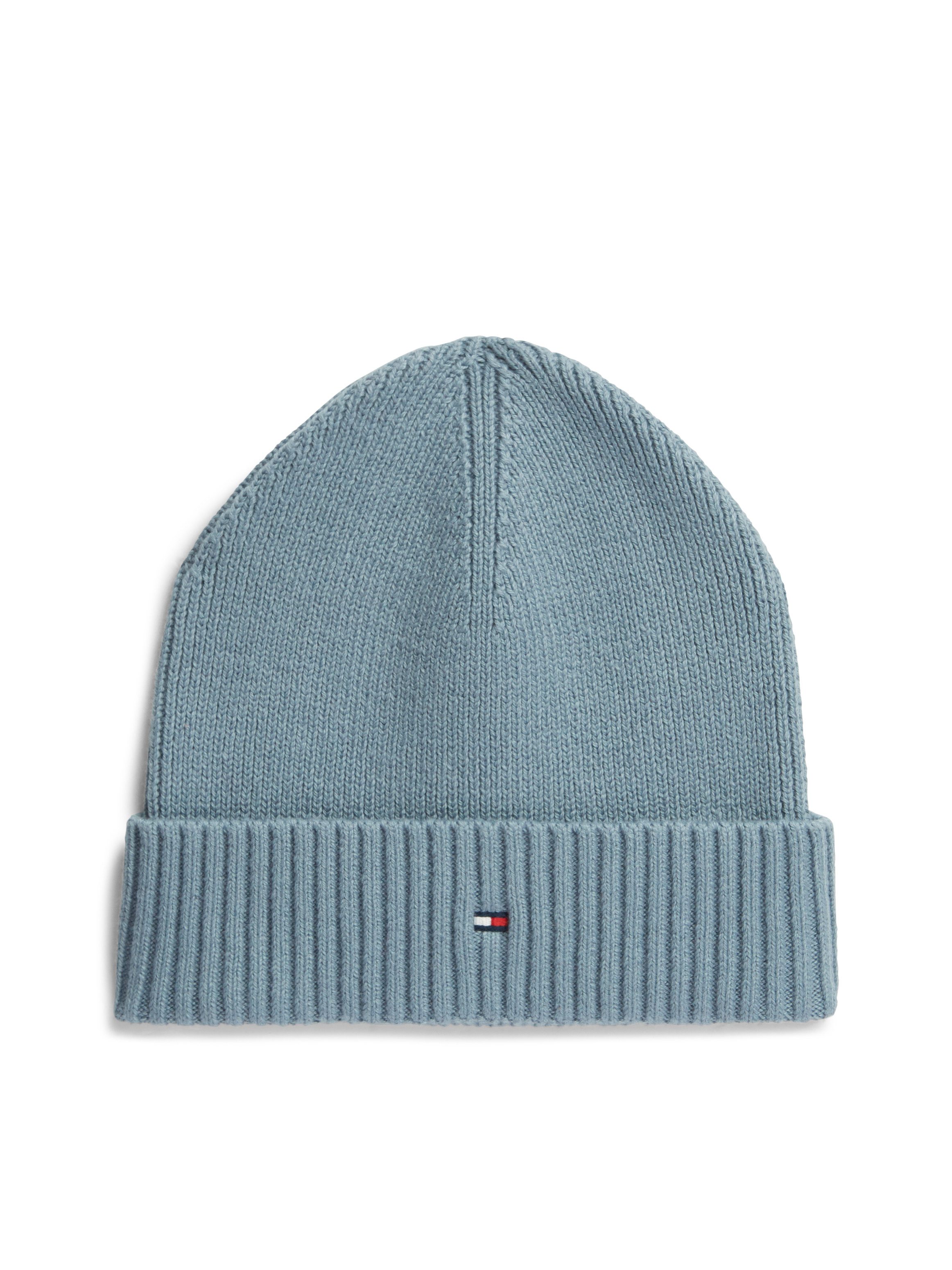 Tommy Hilfiger Strickmütze TH FLAG PIMA COTTON BEANIE Beanie mit Logostickerei, mit Kaschmiranteil Unisex