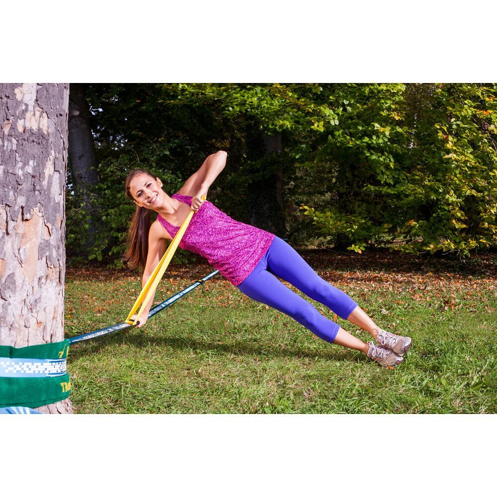 Gibbon Slackline Stretchband-Set für Slackline, Stretchband mit Handgriffen
