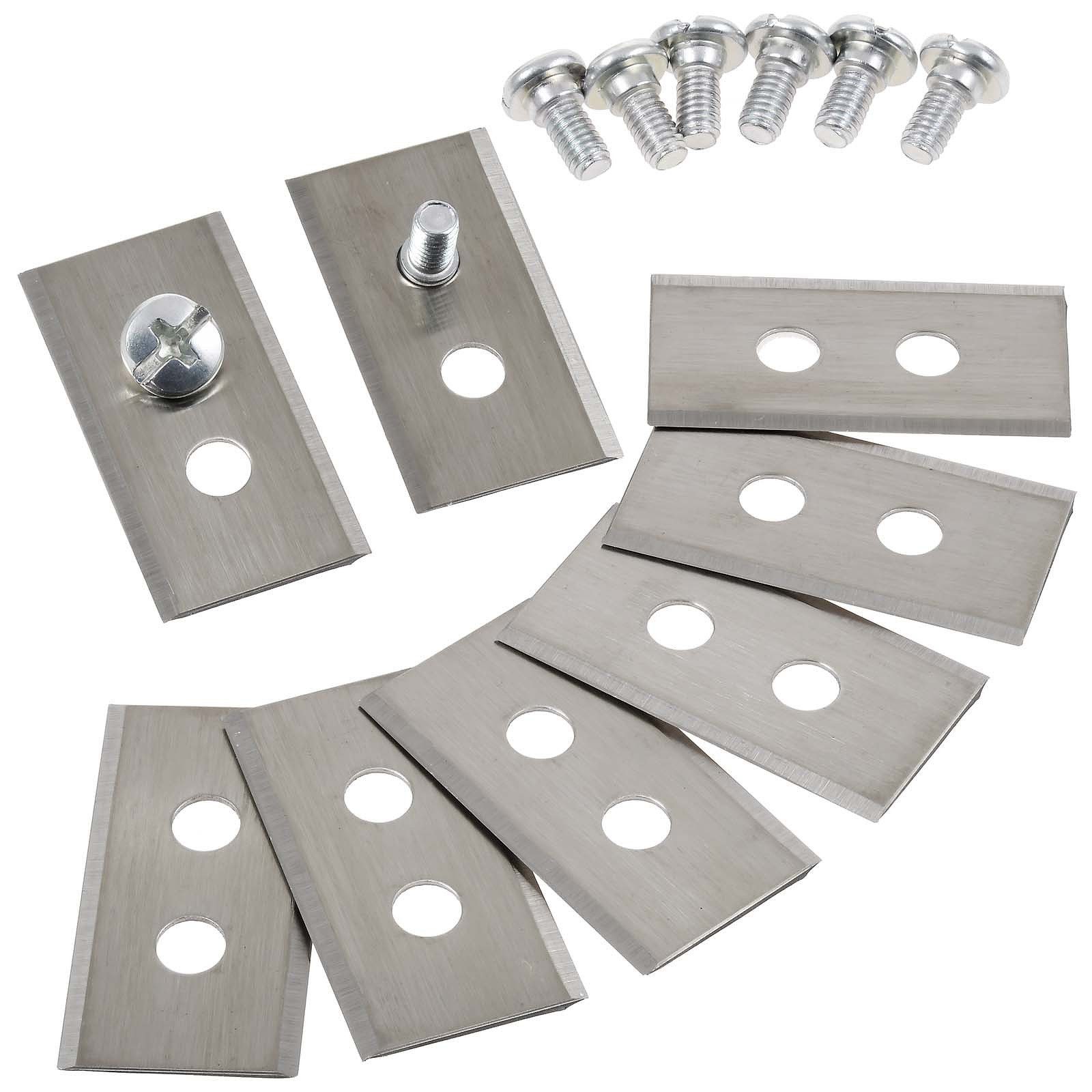 Powery Rasenmähermesser 8x Ersatzklingen für Mähroboter YUKA 600 bis YUKA 1500 inkl. Schrauben silberfarben