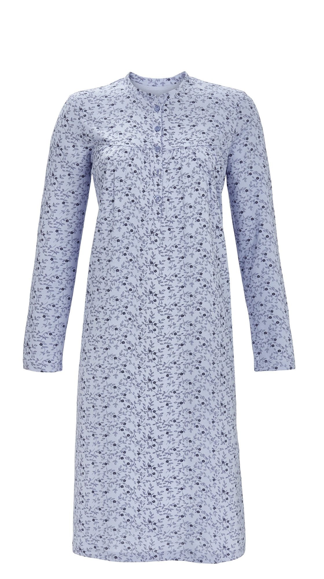 Ringella Nachthemd mit gekräuselter Passe und Knopfleiste