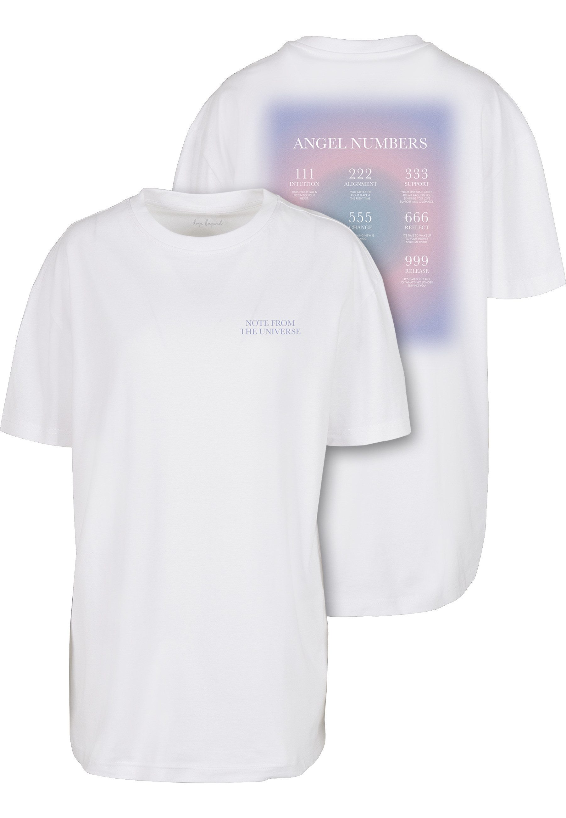 Kurzarmshirt Miss Tee Damen Angel Numbers Oversize Boyfriend Tee