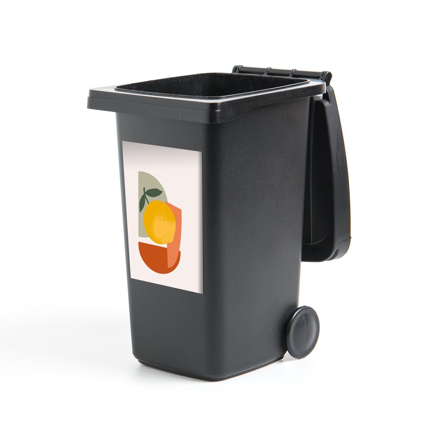 MuchoWow Wandsticker Zitrone - Früchte - St), Mülleimer-aufkleber, Farben Sticker, Mülltonne, (1 Container, Abfalbehälter