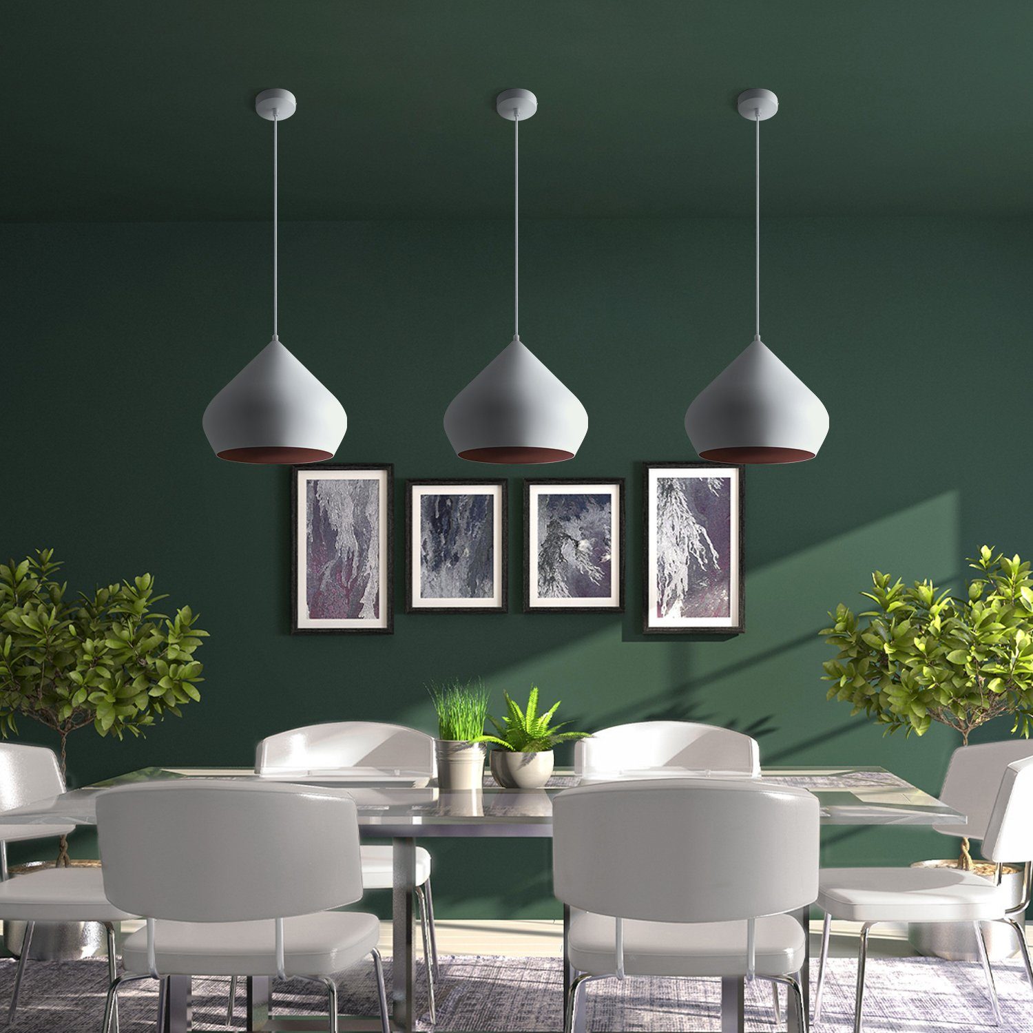 Paco Home Pendelleuchte Alex, ohne Leuchtmittel, Küchenlampe Hängelampe Esszimmer Esstischlampe Industrial Ø 38cm