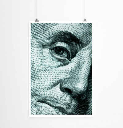 Sinus Art Poster 60x90cm Künstlerische Fotografie Poster Benjamin Franklin auf dem 100 Dollar Schein