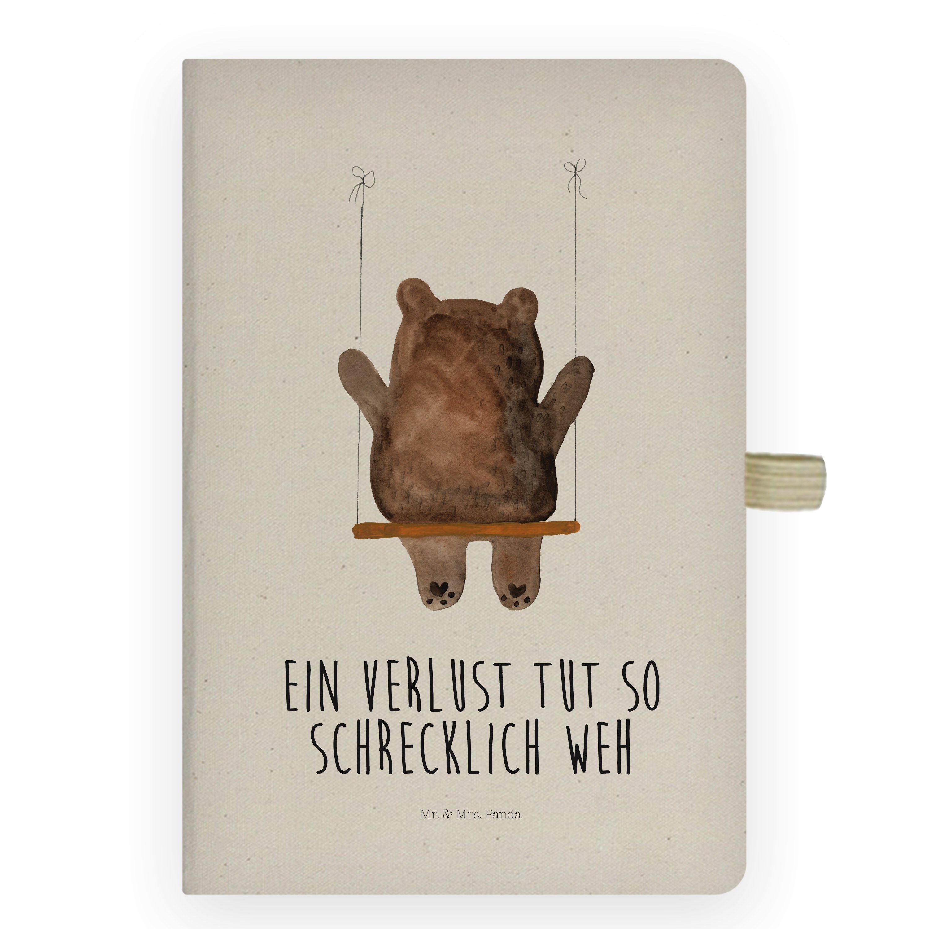 Mr. & Mrs. Verl Notizbuch - Notizen, Panda Bär - Skizzenbuch, Geschenk, Schaukel Bär Transparent