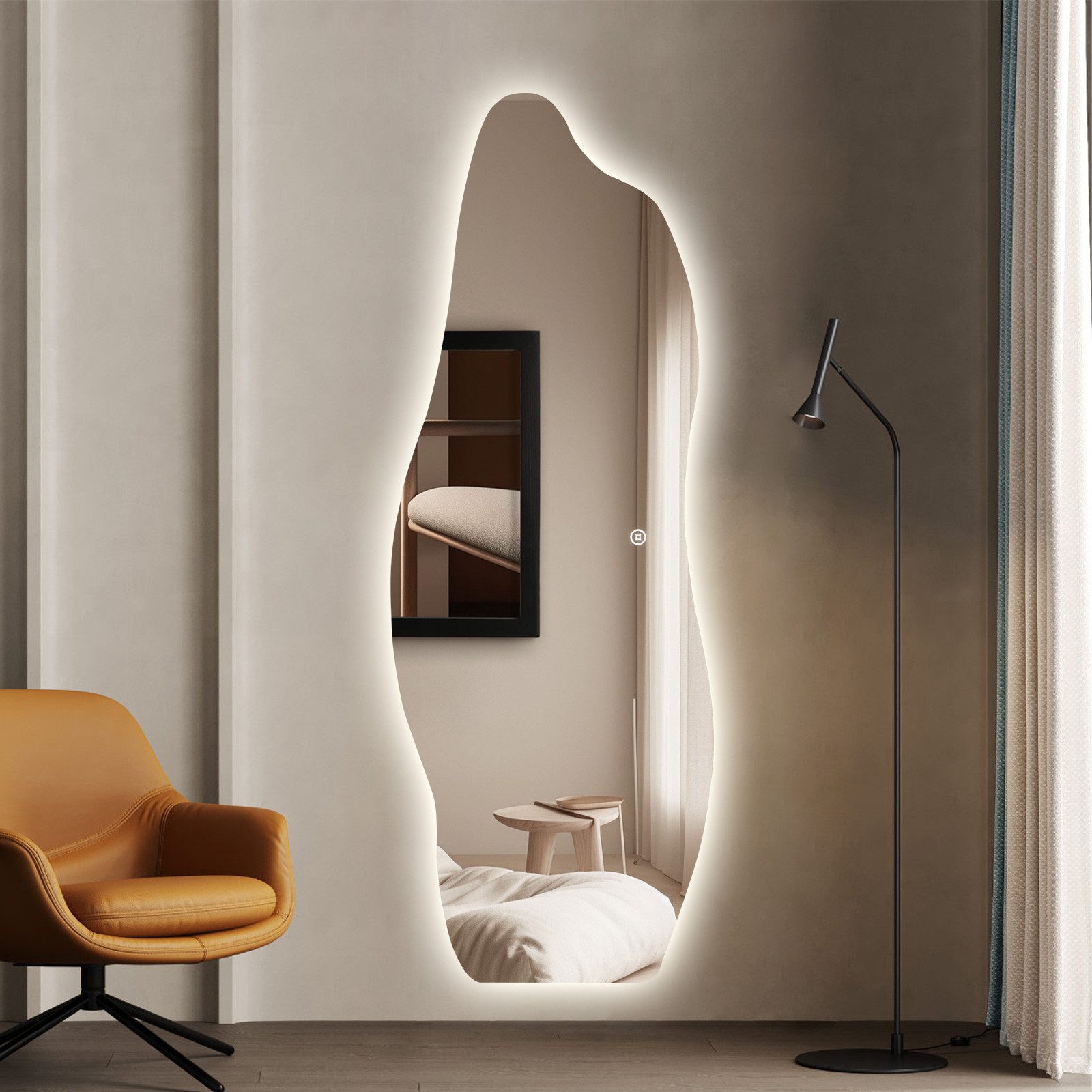 WDWRITTI Dekospiegel Rahmenlos Ganzkörperspiegel mit Beleuchtung gross 165x günstig online kaufen