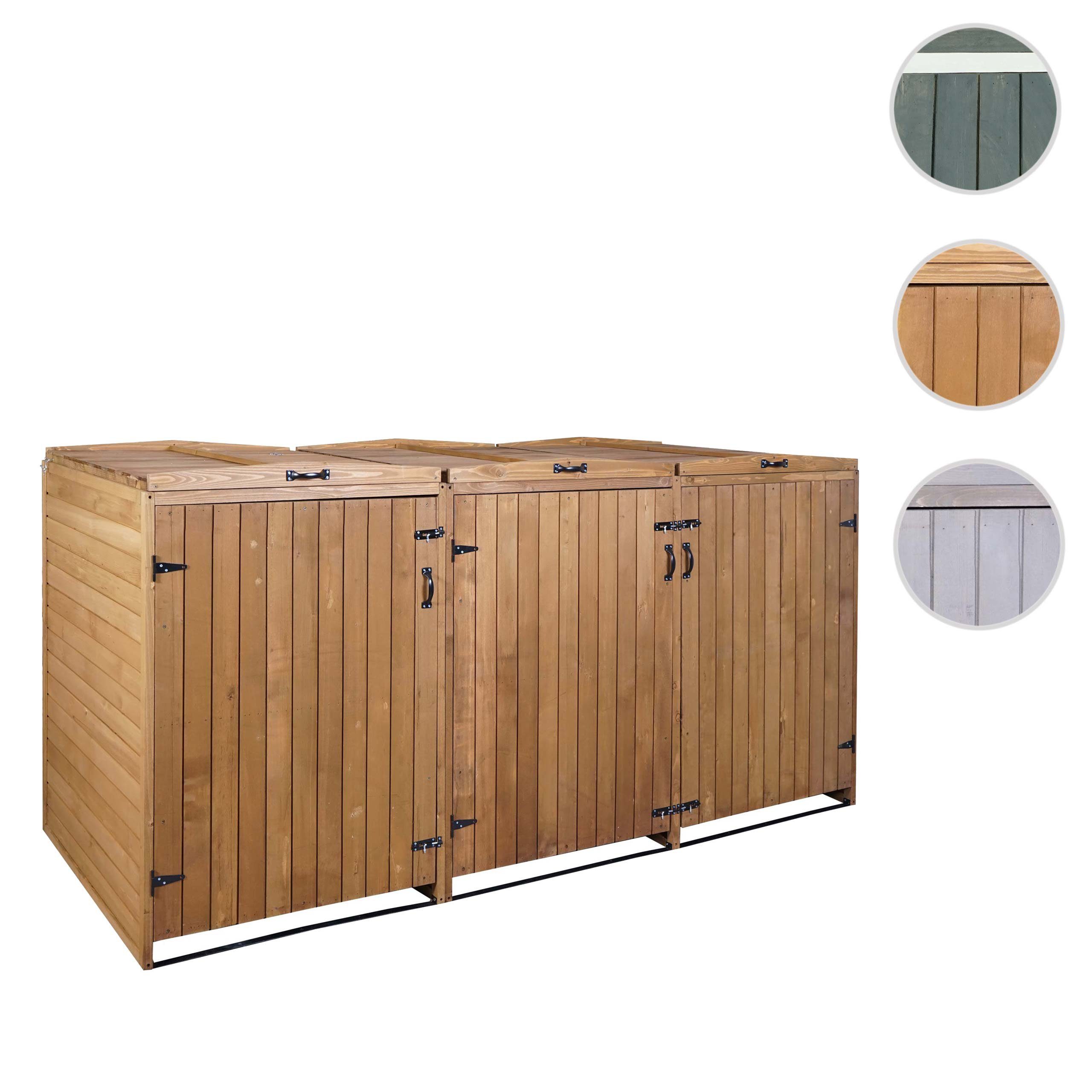 MCW Mülltonnenbox MCW-H74-6, 3 Deckel inkl. Wind-Sicherung durch Ketten,stabiles Gestell