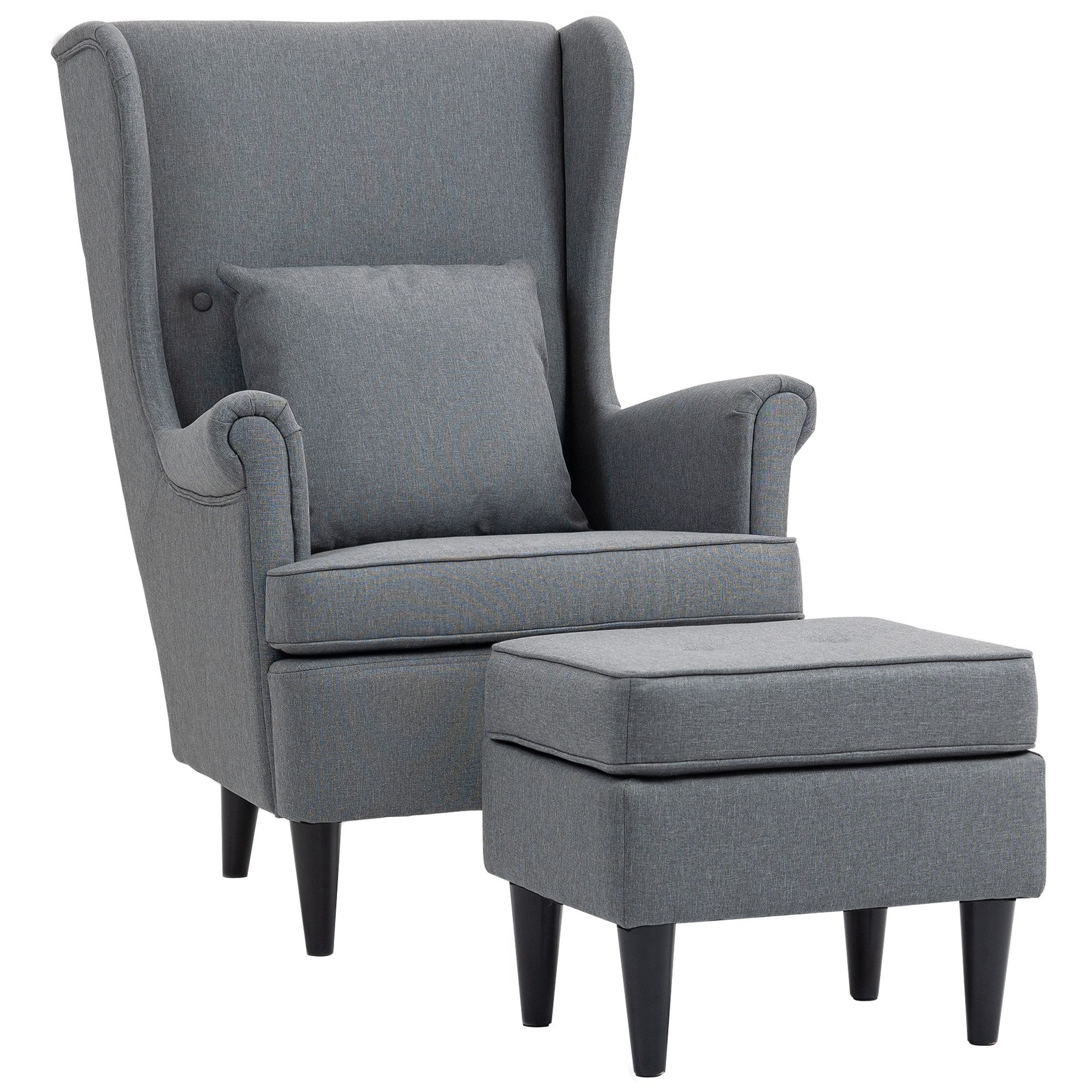HOMCOM Relaxsessel Ohrensessel mit Hocker, Polsterstuhl günstig online kaufen