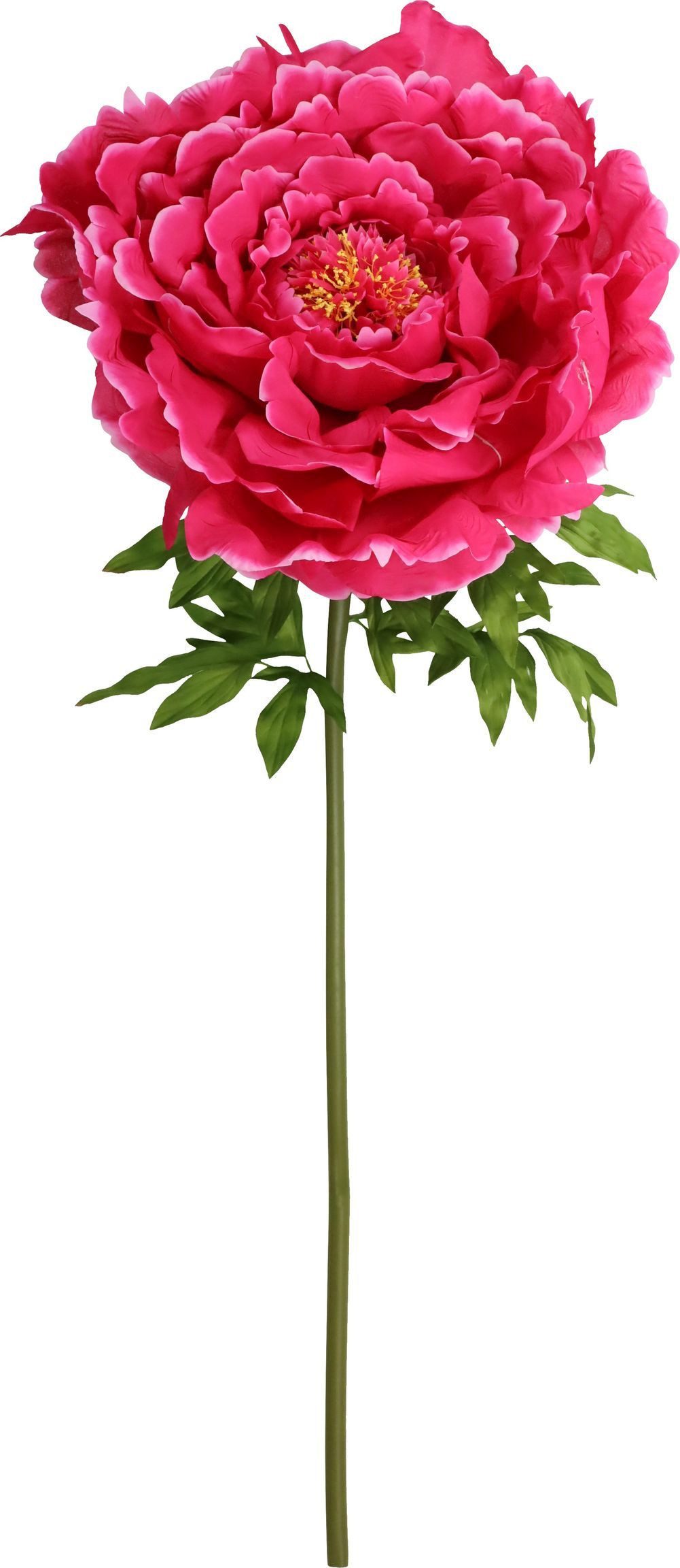 Kunstblume, FURNARO, Höhe 130 cm, Riesenblume pinke Zierrose aus Polyester und Metall ca. 130cm