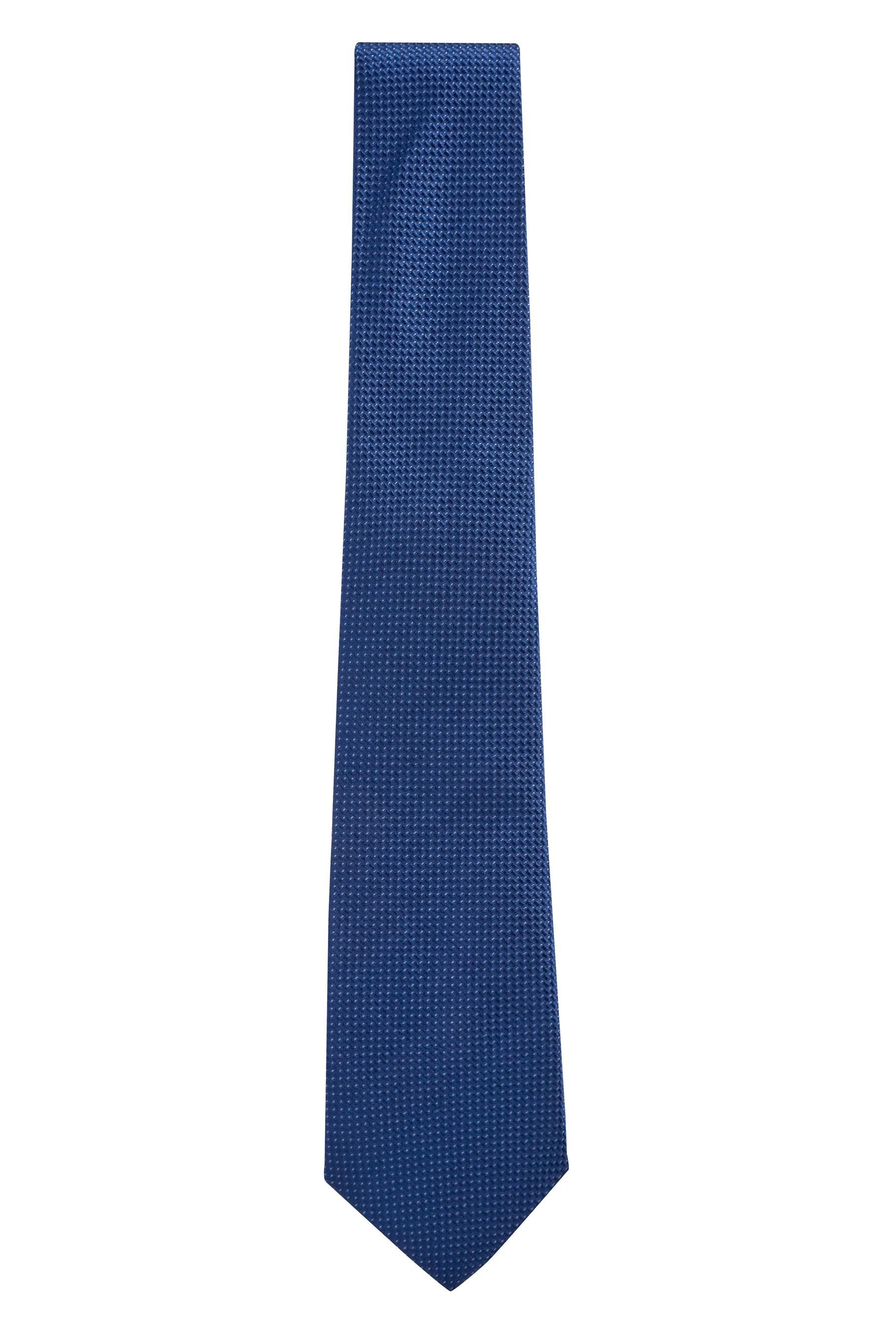 Next Krawatte Set aus Navy Einstecktuch Geometric und Brown (2-St) Blue/Rust Seidenkrawatte
