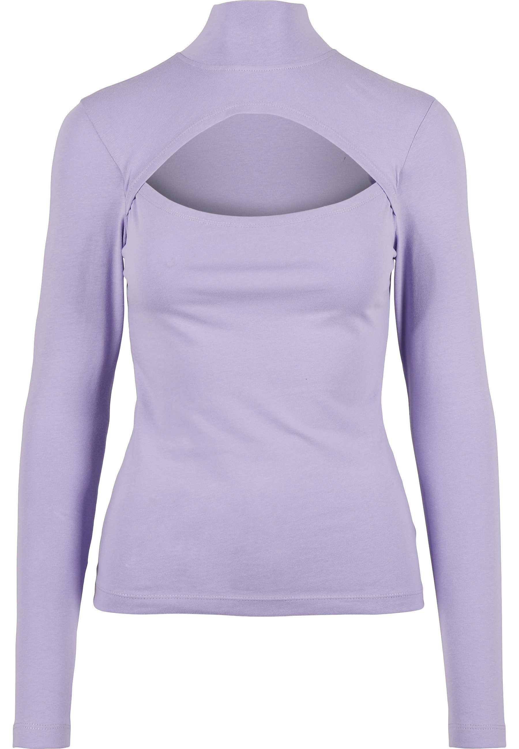 URBAN CLASSICS Langarmshirt Urban Classics Damen Ladies Cut-Out Turtleneck Longsleeve (1-tlg)