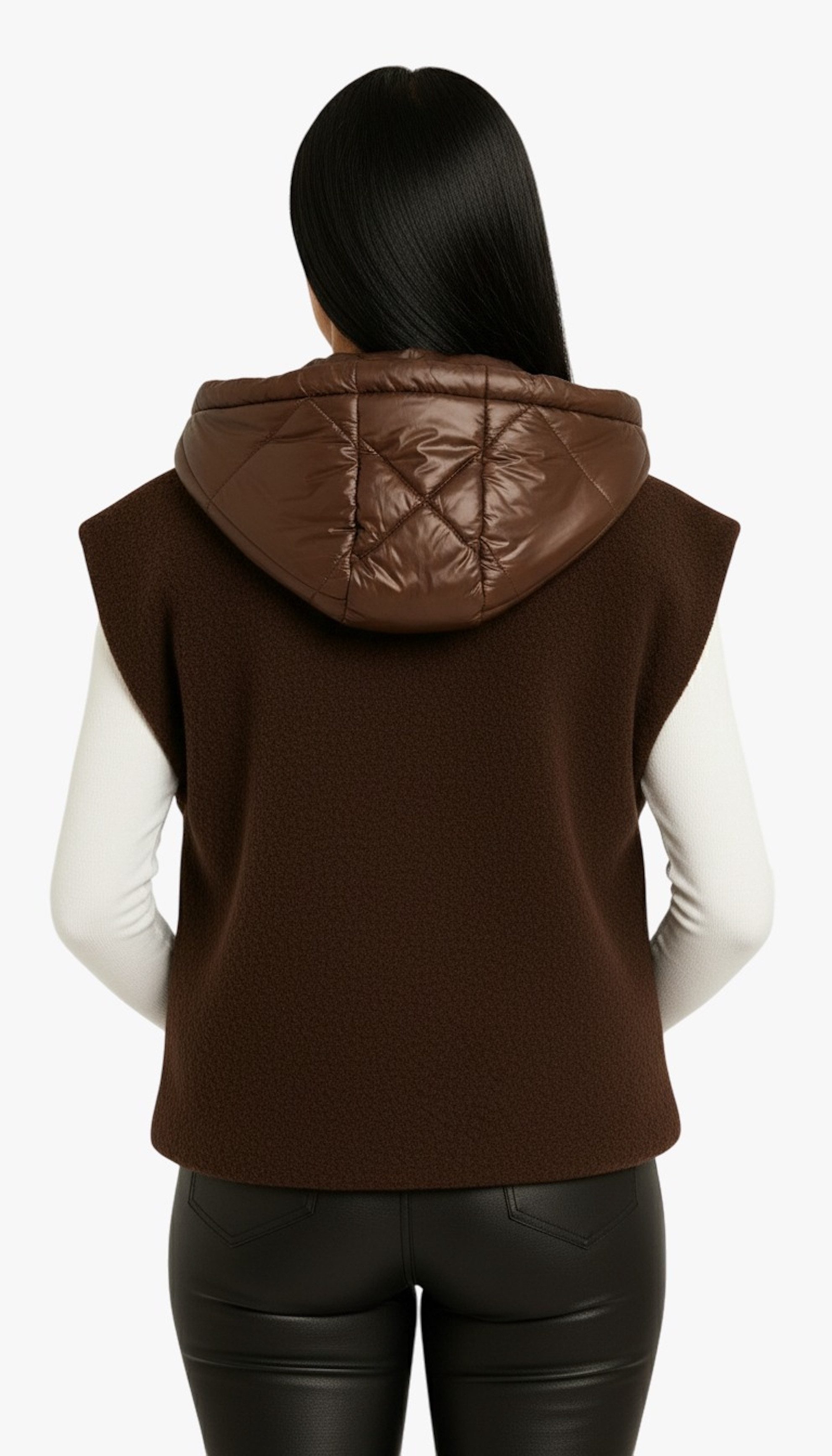 Worldclassca Fellimitatweste Worldclassca Teddy Weste Warm Kuschelig Zipper Kapuze Winter Ärmellos Neue Kollektion - Stilvolle und gemütliche Mode für Damen